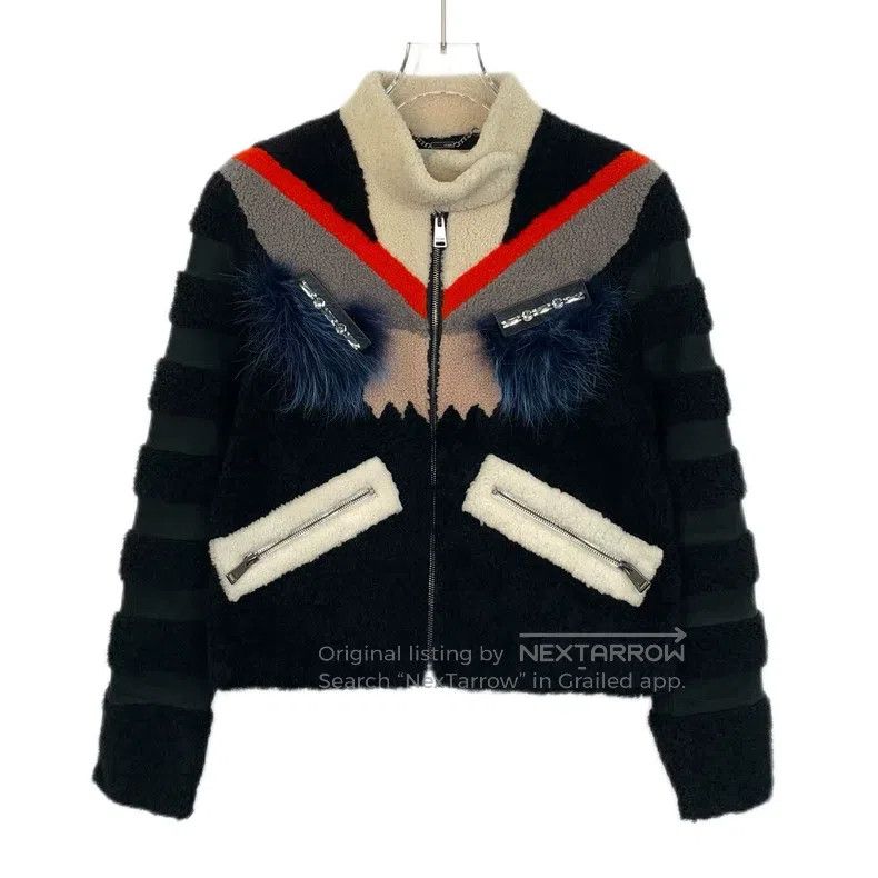 Fendi Fendi Black little monster fur-lined zip-up jacket Size XS / US 0-2 / IT 36-38 - 1 Thumbnail