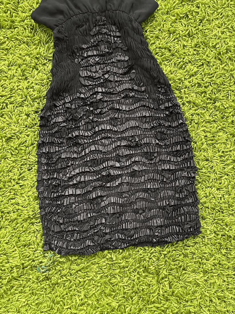 Prada SS2009 Ruched Leather/Silk Mini Dress Size S / US 4 / IT 40 - 6 Thumbnail