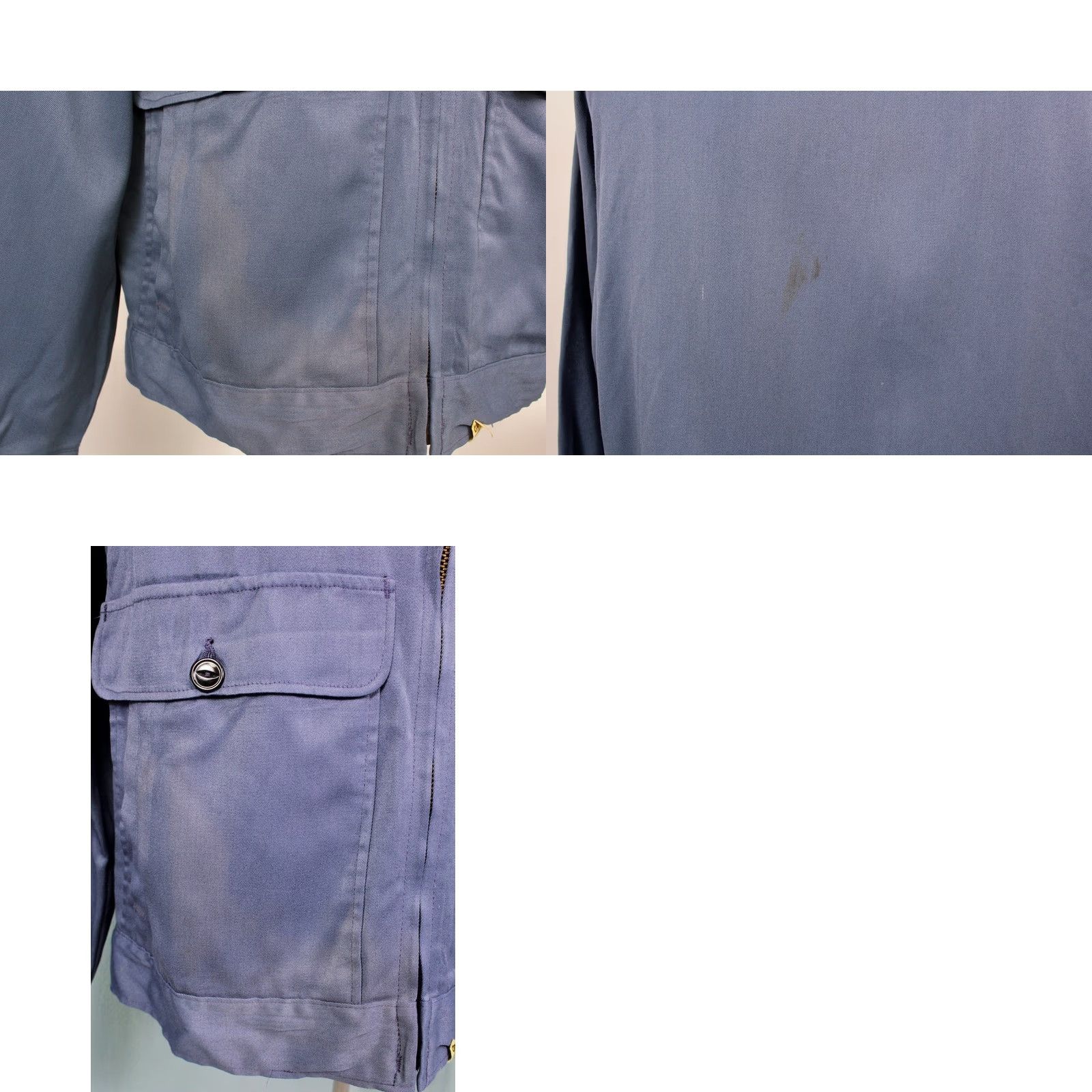 Vintage Topp Master Work Jacket Shirt 1960s VTG Blue Rayon Blend 60s Size US XS / EU 42 / 0 - 8 Thumbnail