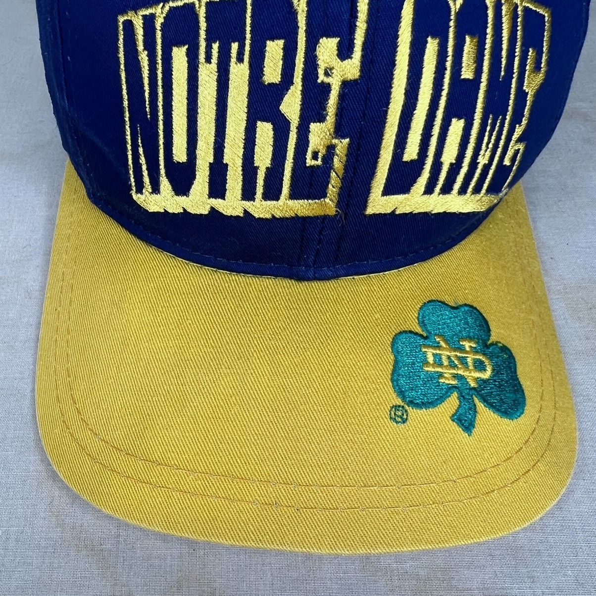 NCAA Vintage 1990s Notre Dame Fighting Irish Blockhead Snapback 🔥 Size ONE SIZE - 3 Thumbnail