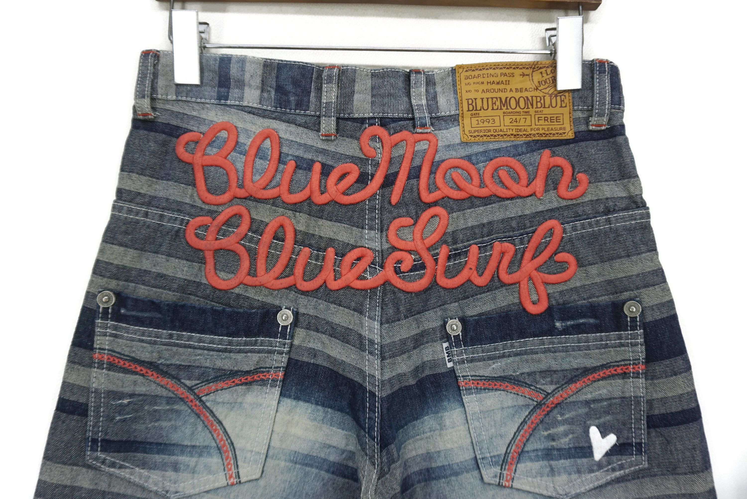 Japanese Brand Blue Moon Blue Jeans fit W31xL28 Embroidered Jacquard Denim Size 26" / US 2 / IT 38 - 8 Thumbnail