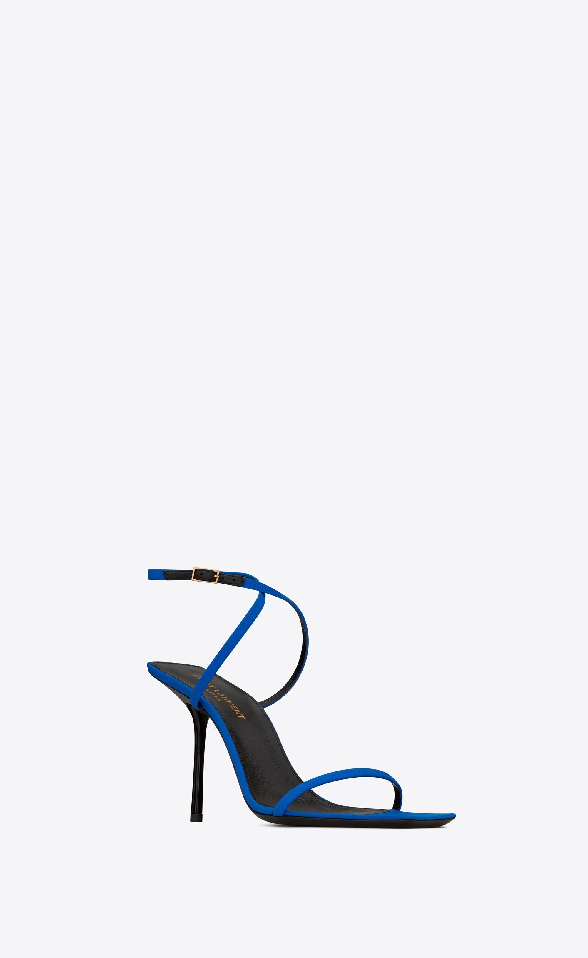 Saint Laurent Paris o1s1wg111224 Nuit Sandals in Crepe de Chine in Blue Size US 9 / IT 39 - 3 Thumbnail
