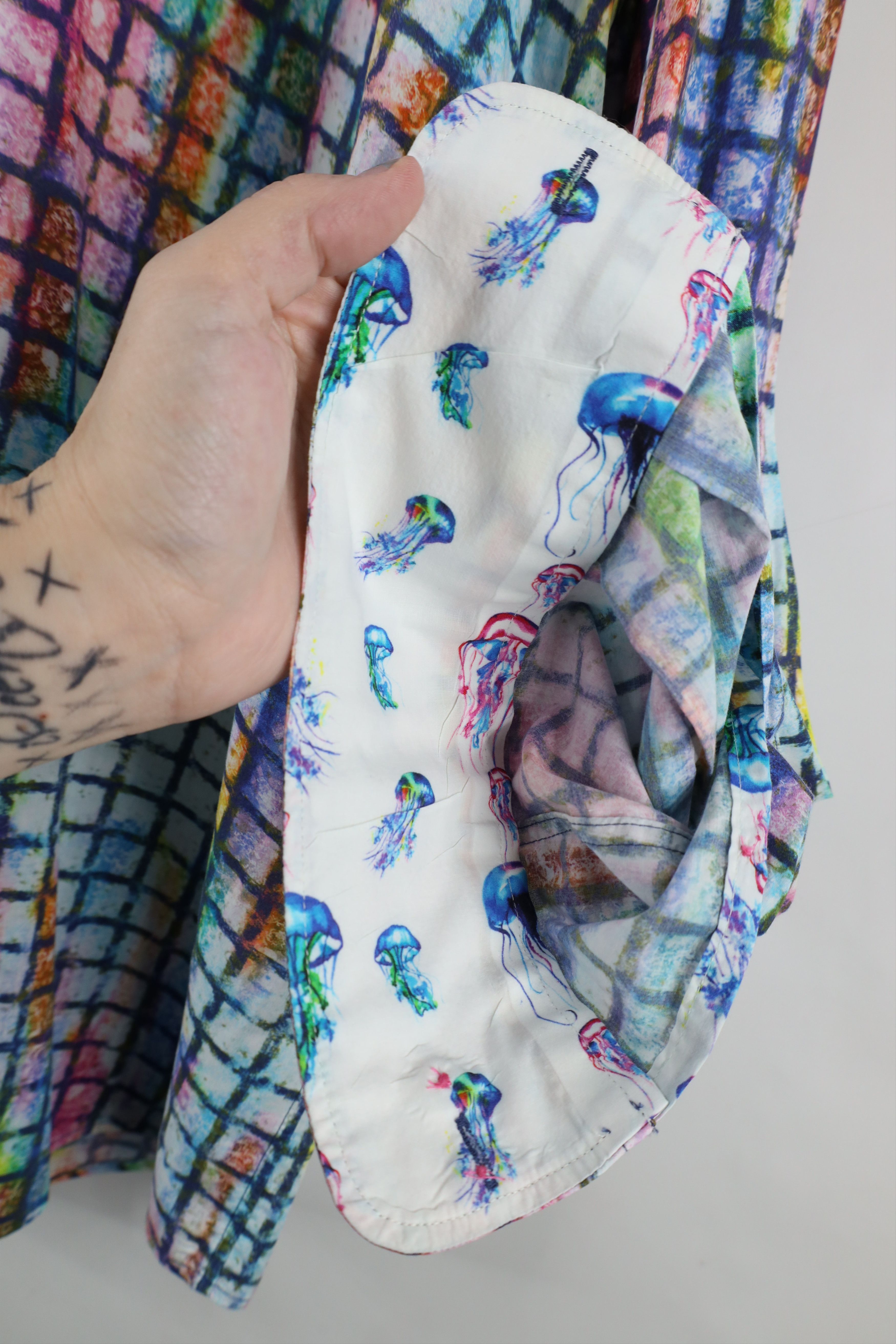 Vintage David Smith Australia Jelly Fish Flip Cuff Button Shirt Size US XL / EU 56 / 4 - 8 Thumbnail