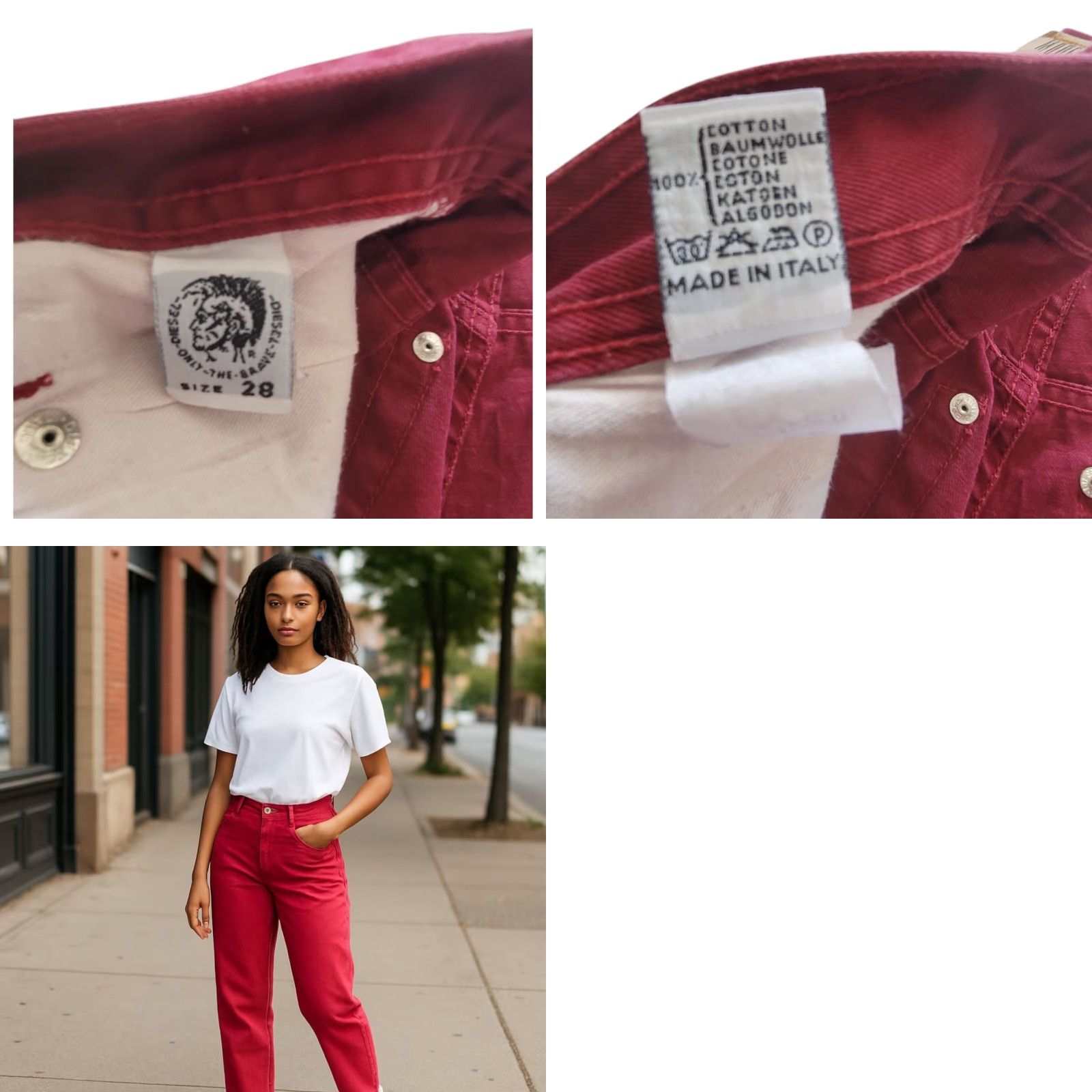 Diesel Diesel Saddle Vintage Red Jeans – W28 L29 – Italy | Women | Regular | Jeans | Red | 28x29 | Saddle Series | Vintage | 90s? Size 28" / US 6 / IT 42 - 10 Thumbnail