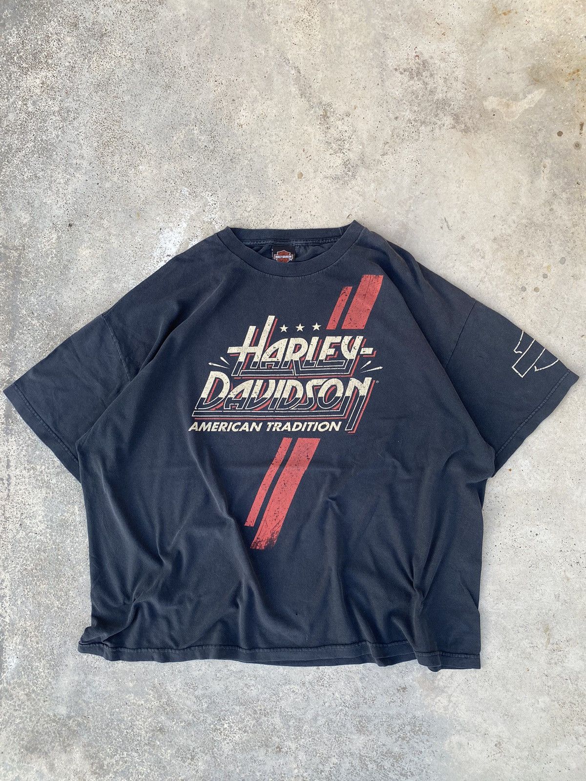 Harley Davidson Vintage Harley Davidson Faded Black Boxy Tees Size US XXL / EU 58 / 5 - 1 Thumbnail