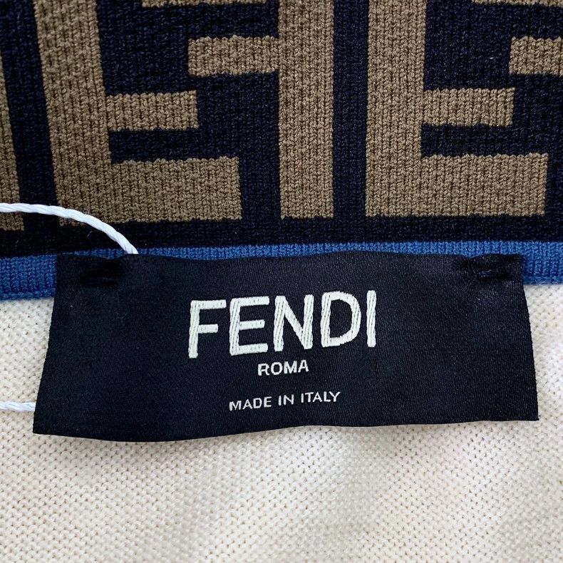 Fendi Fendi Beige Logo Long Sleeve Knit Sweater Size US M / EU 48-50 / 2 - 5 Thumbnail