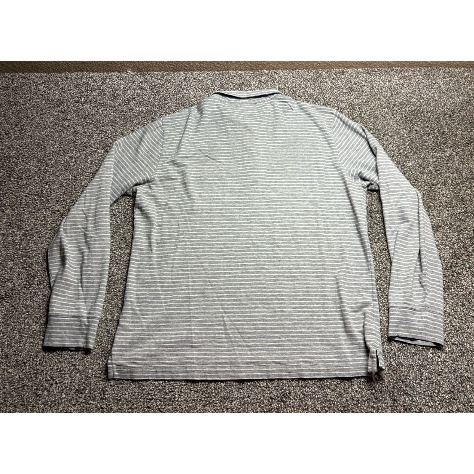 Faherty Faherty Polo Striped Mens Large Striped Heather Shirt Long Sleeve Pocket Soft Size US L / EU 52-54 / 3 - 3 Thumbnail