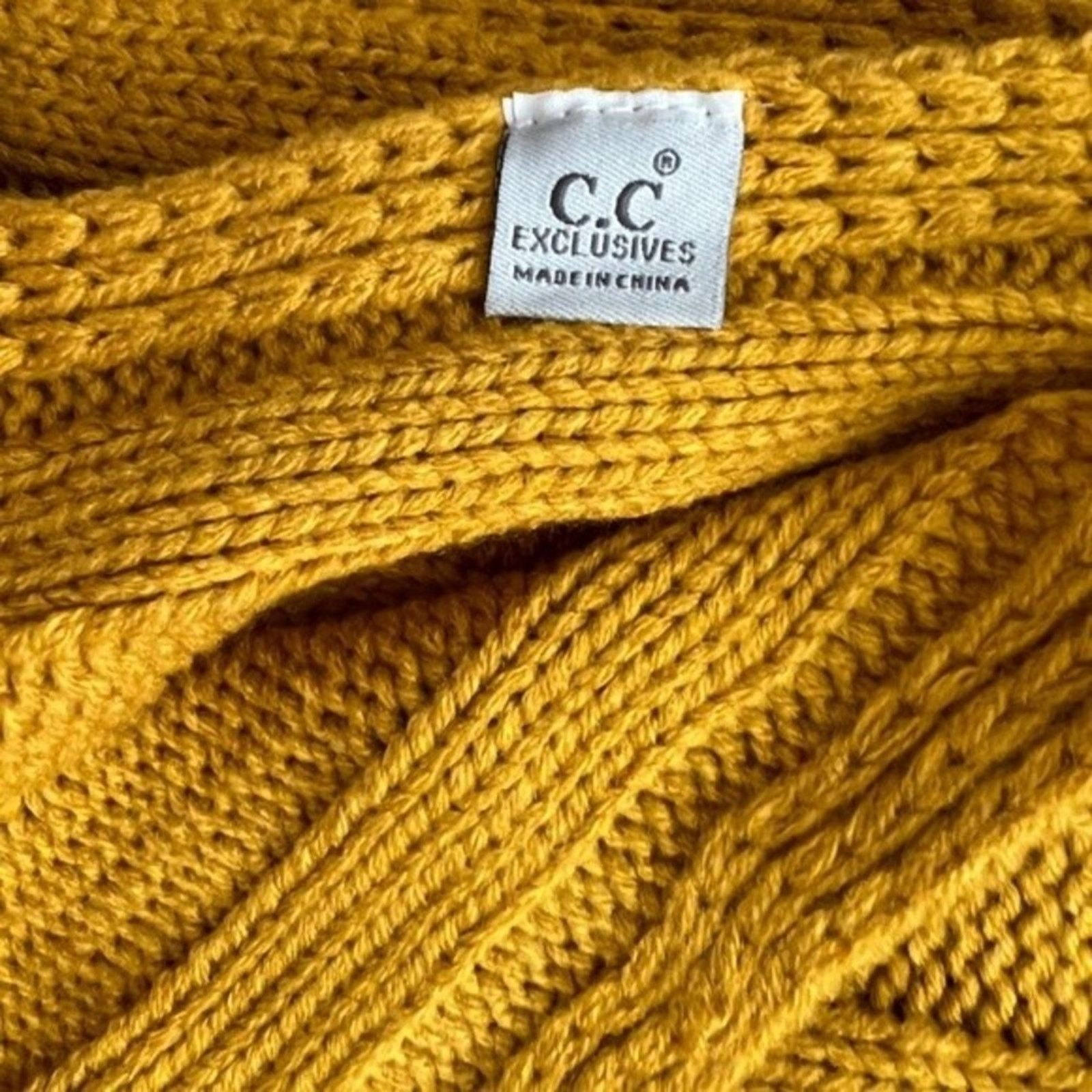 Other C.C Exclusives Knit Yellow Mustard Shawl Scarf, 76"x19" Size ONE SIZE - 4 Thumbnail