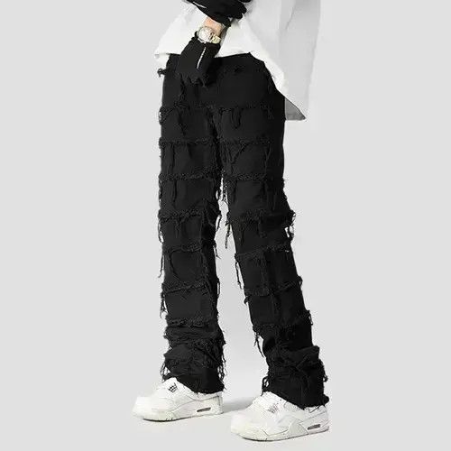 Japanese Brand Black Color Punk Stacked Grunge Jeans Pants Size US 32 / EU 48 - 2 Thumbnail