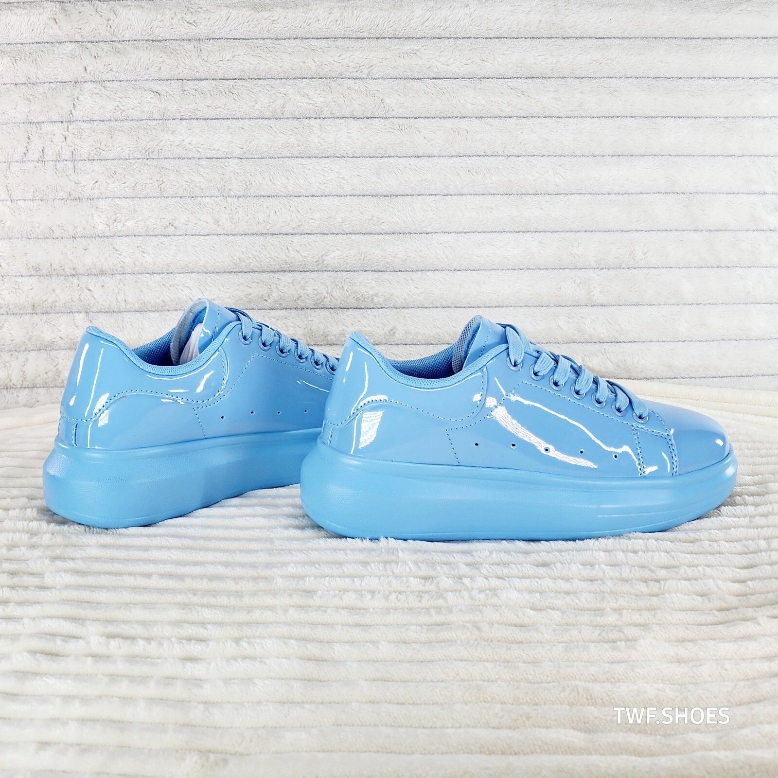 Other Cush Baby 3 Patent Baby Blue Comfy Sneakers Tennis Shoes (US Size US 9 / IT 39 - 4 Thumbnail