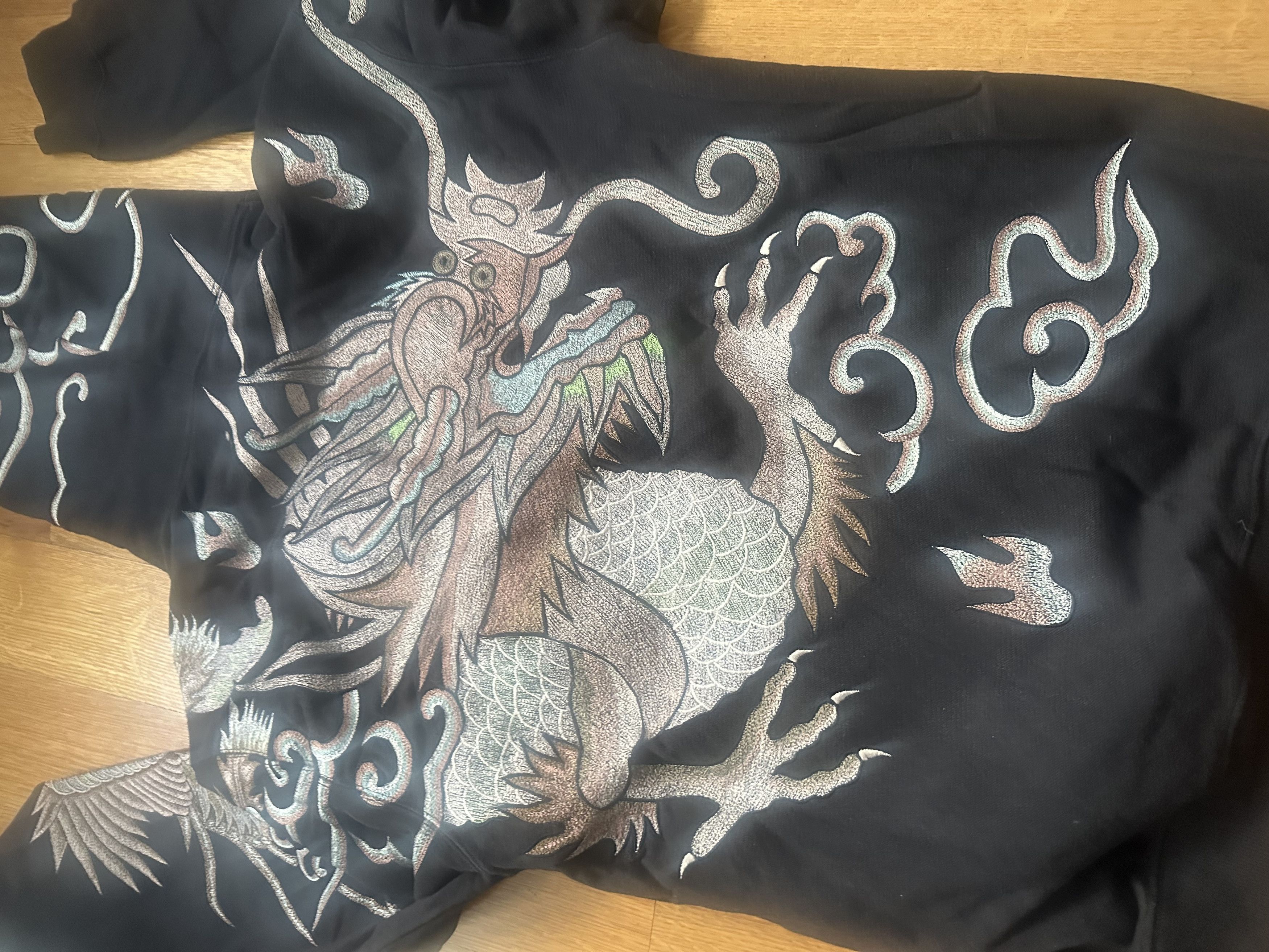 Maharishi Maharisha Black Embroidered Dragon Hoodie - Size L Size US M / EU 48-50 / 2 - 3 Thumbnail