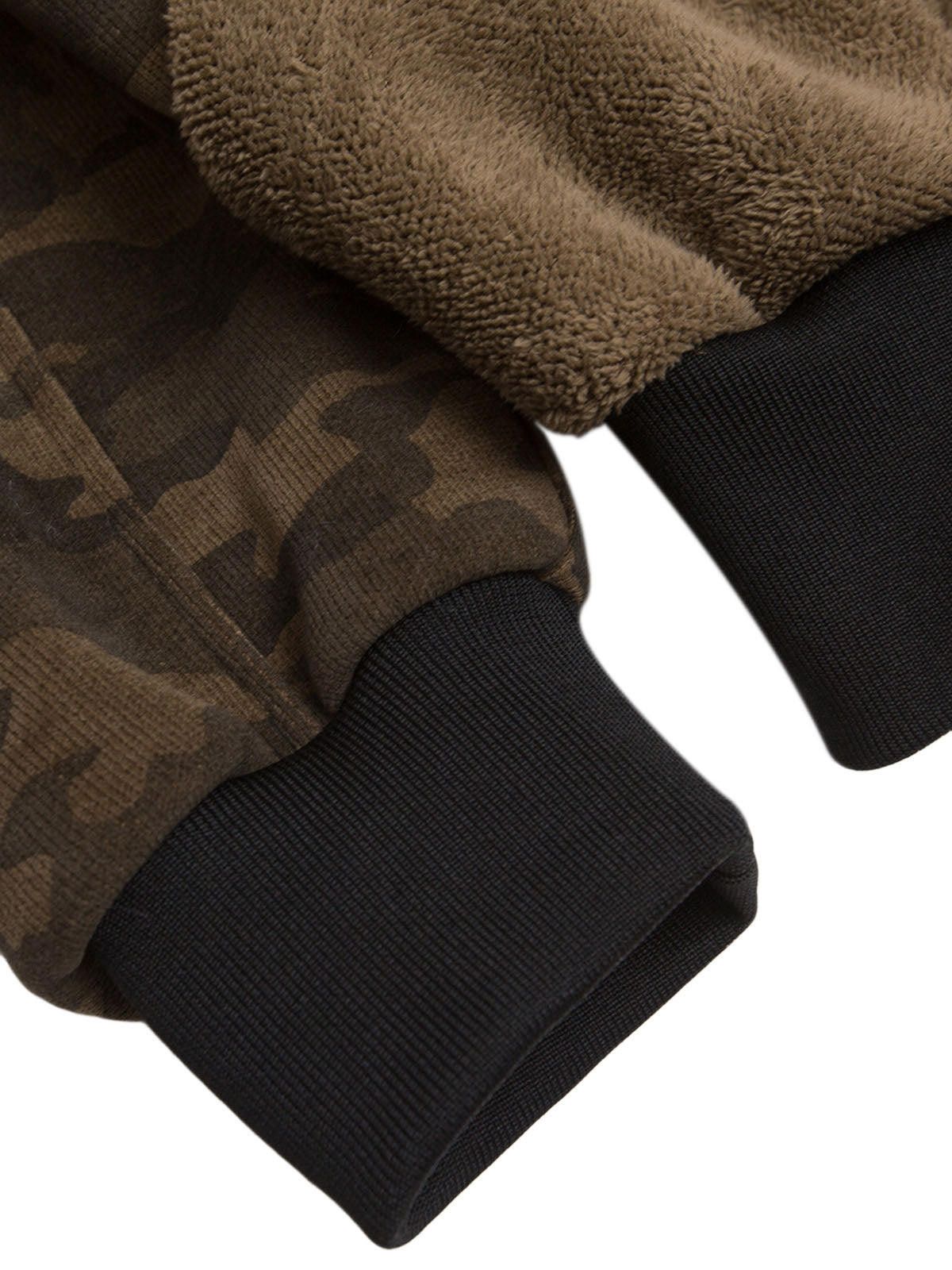 Japanese Brand Camouflage Spliced Fur Hooded Fleece Jacket - 2262 Size US M / EU 48-50 / 2 - 7 Thumbnail