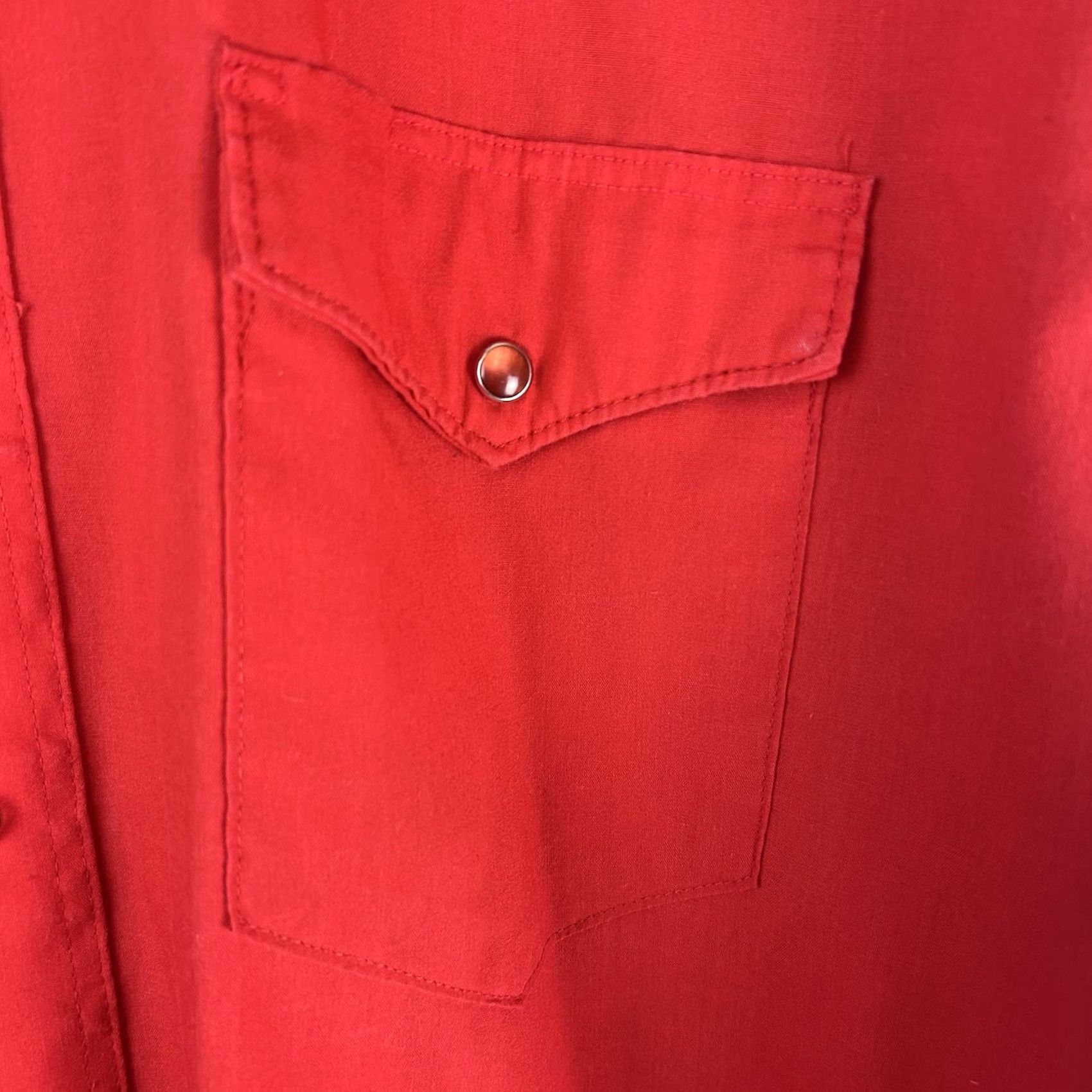 Wrangler VINTAGE Wrangler Shirt Mens 18 X 36 Red Cowboy Cut X Long Tails Snaps Western USA Made Shirts Mens Red Cowboy Western Classic Vintage Size US XXL / EU 58 / 5 - 4 Thumbnail