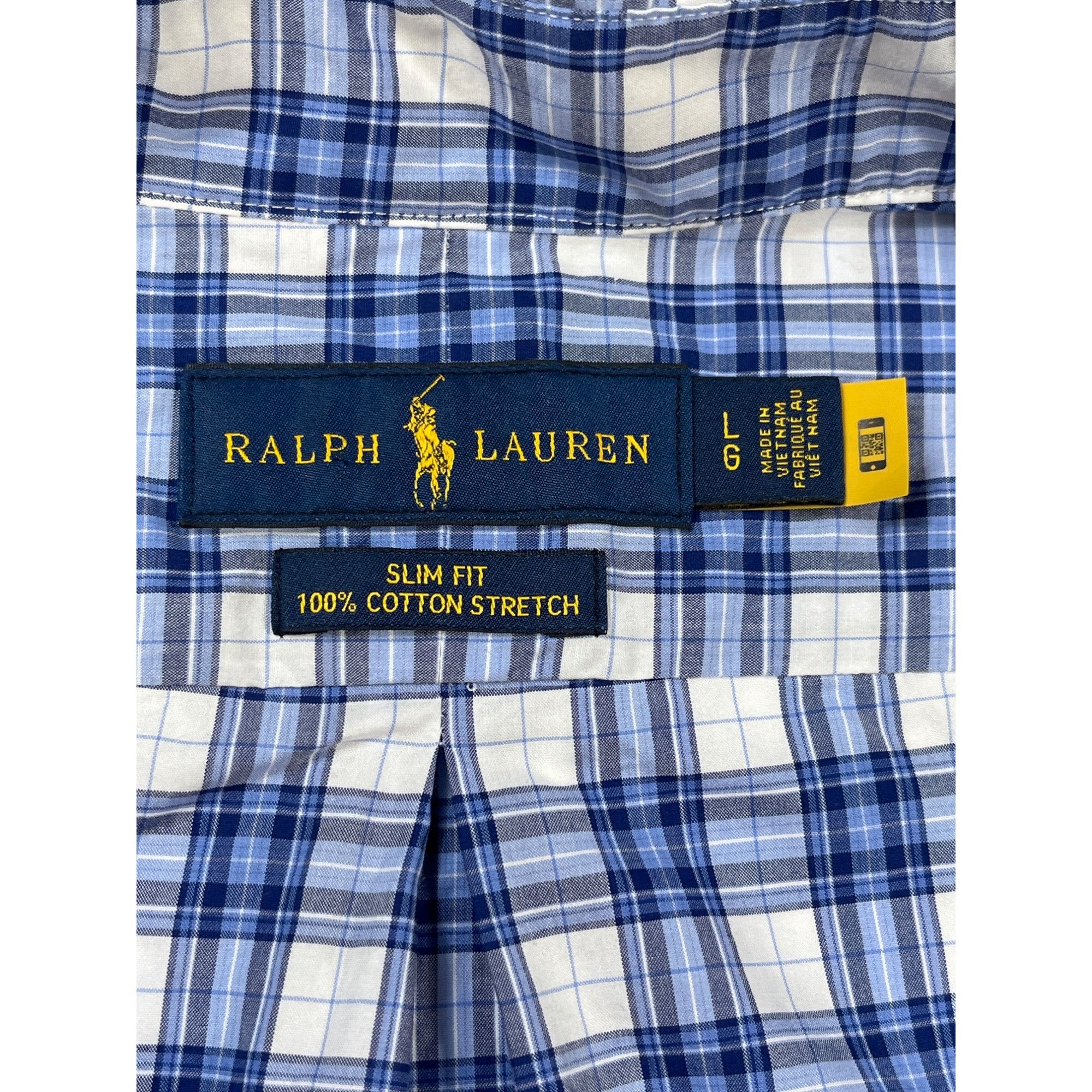 Ralph Lauren Ralph Lauren SKU 7540 Mens Blue and White Plaid Dress Shirt Size US L / EU 52-54 / 3 - 9 Thumbnail