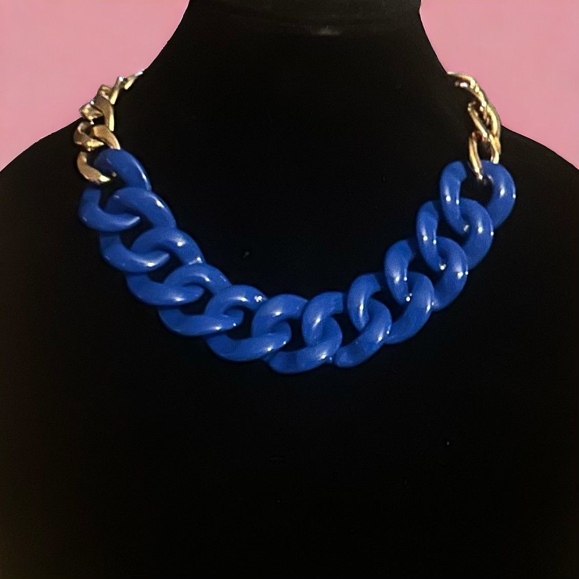Other Chunky gold and blue link necklace Size ONE SIZE - 1 Thumbnail