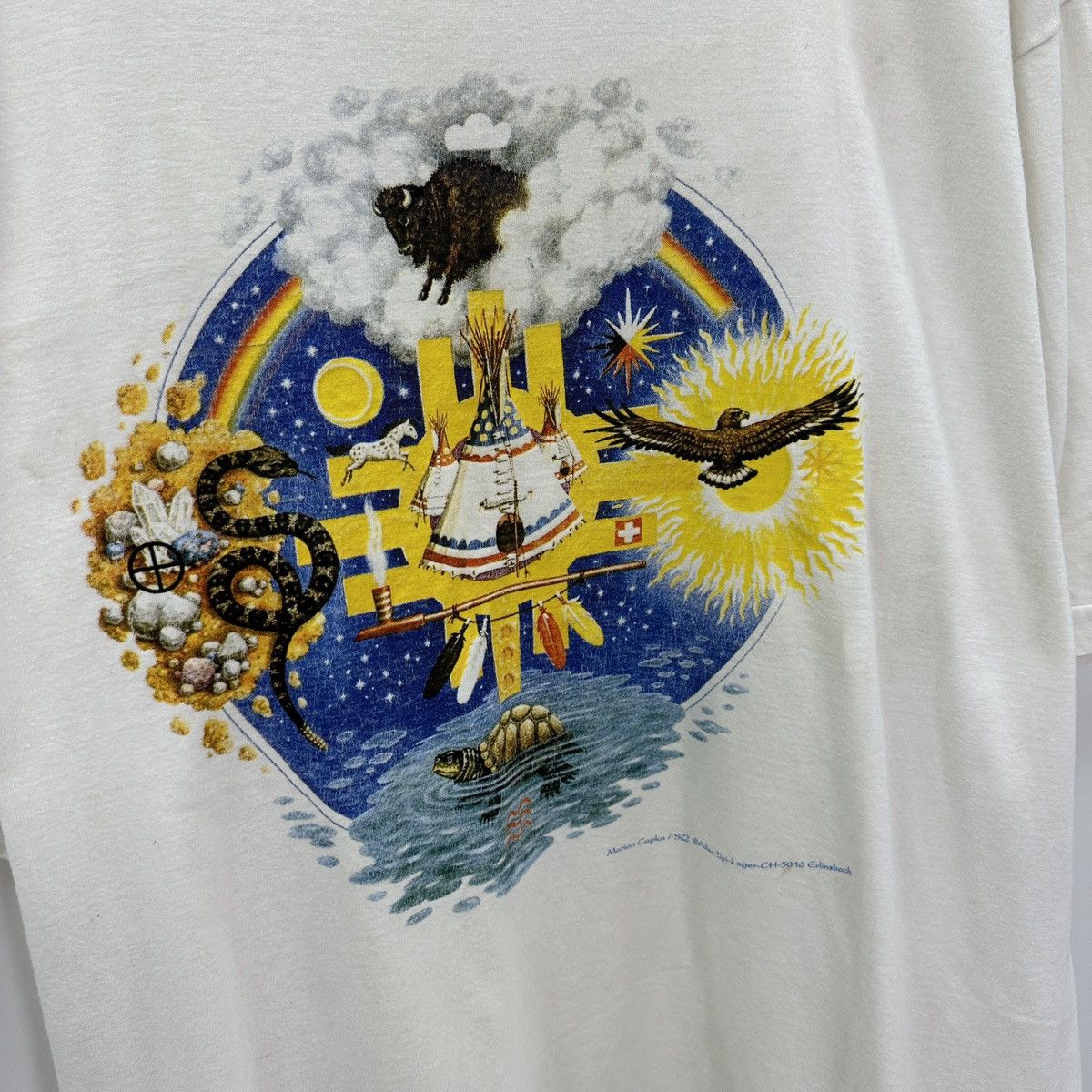 Vintage Vintage 90s Indians Marian Capka art graphic tee y2k Indian Size US XL / EU 56 / 4 - 4 Thumbnail