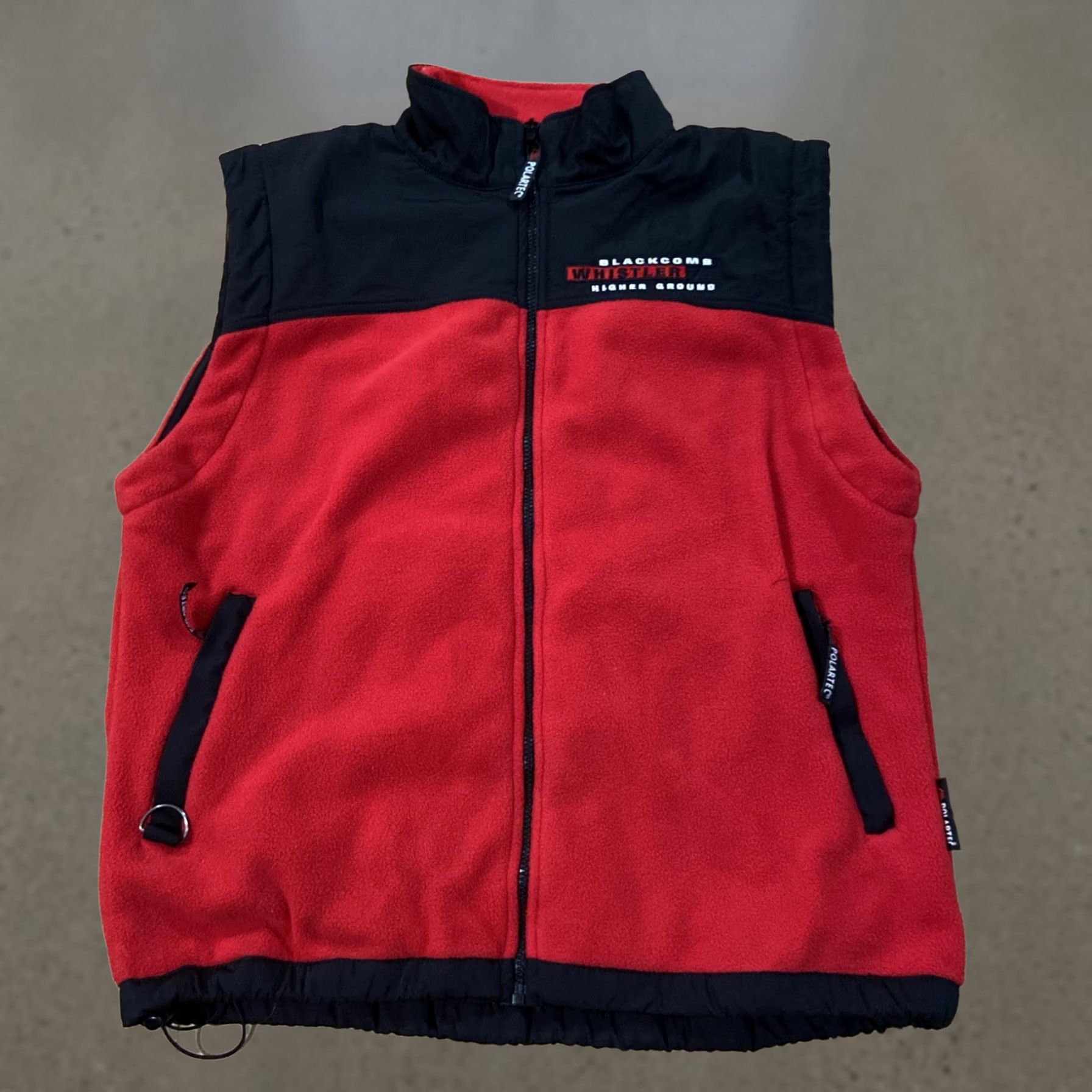 Whistles VINTAGE Whistler Vest Fleece Zipper Red 90s Outdoor Ski Women L Cinched Pockets Embroidered Canada Made in Canada Size L / US 10 / IT 46 - 1 Thumbnail