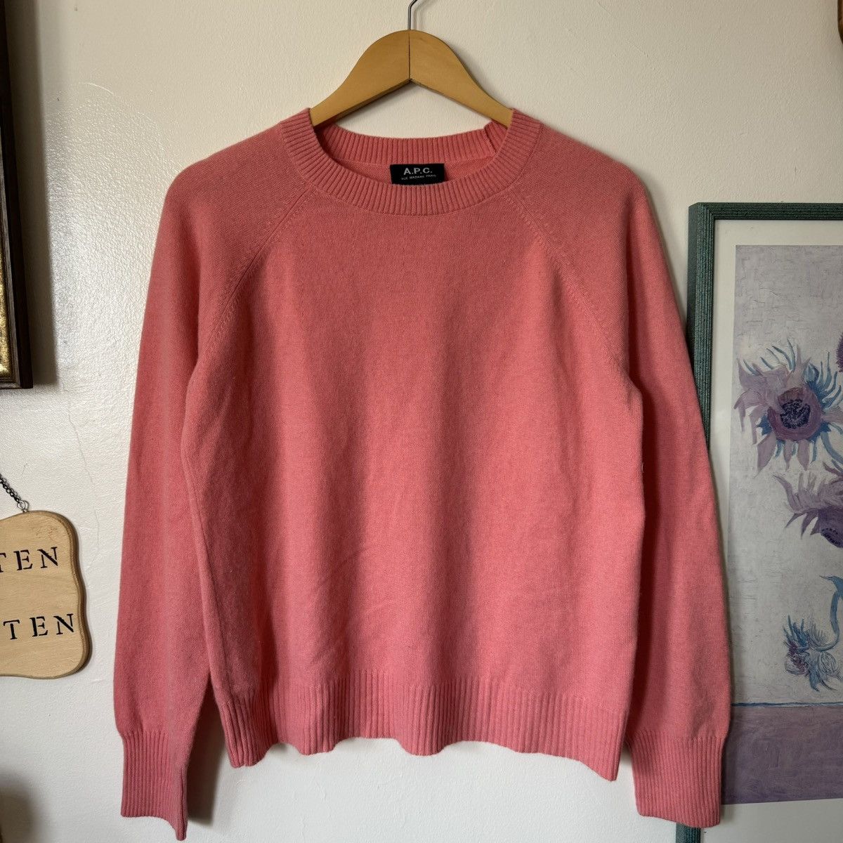 A.P.C. A.P.C. Stirling Jumper 100 Cashmere thin pink sweater Grailed