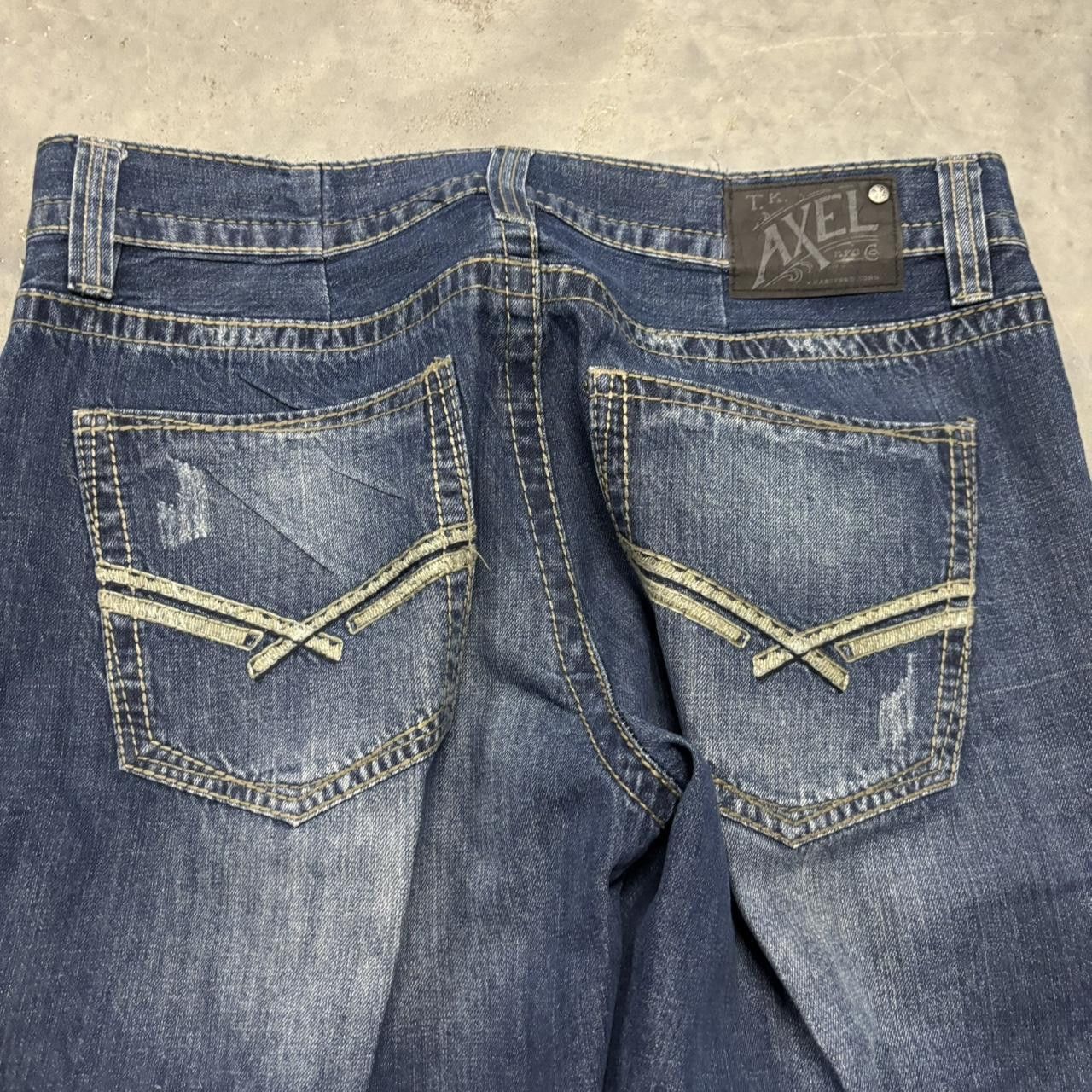 Japanese Brand × Vintage Crazy Vintage Y2K/2000s Grunge Faded Dark Wash Starched Denim Jeans! Size US 36 / EU 52 - 6 Thumbnail