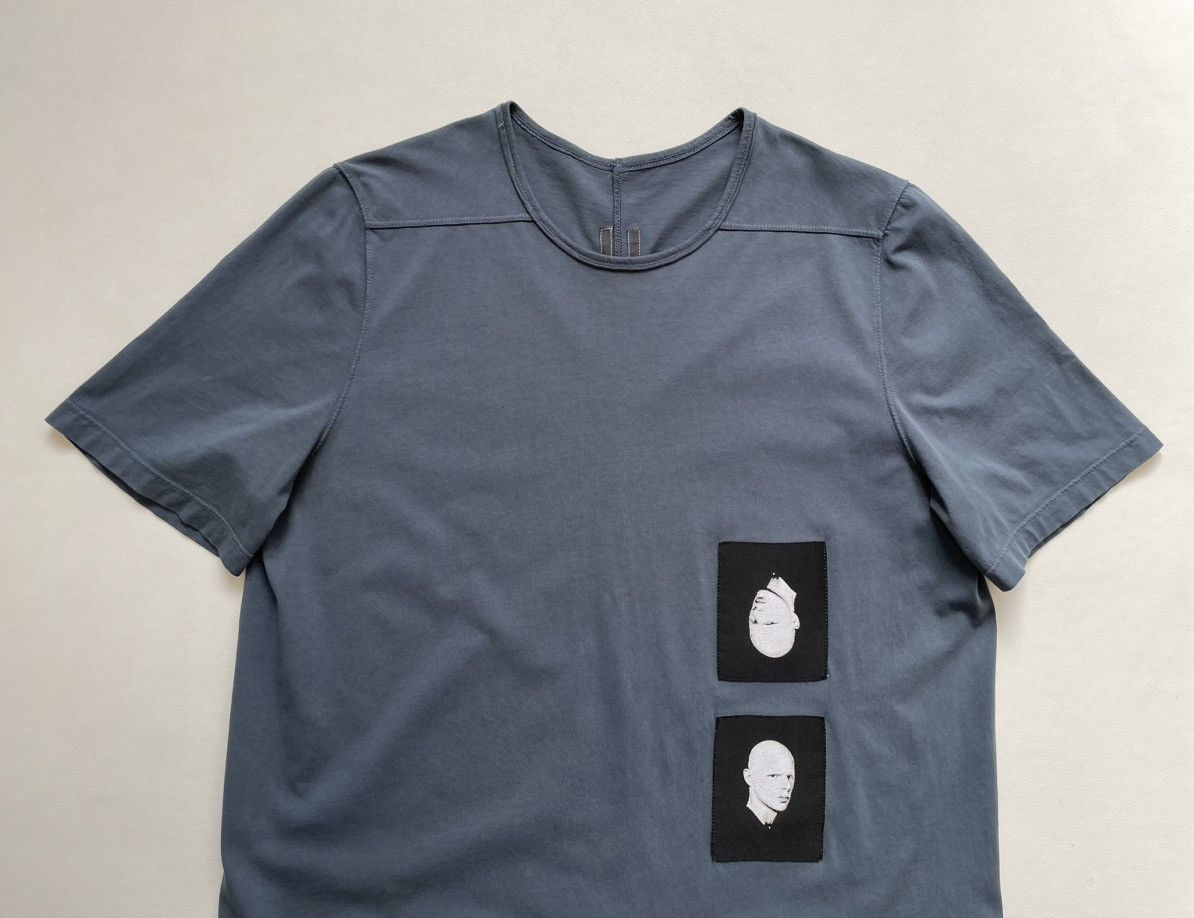 Rick Owens Drkshdw Blue ‘Patch Detail’ Level T Shirt Size US M / EU 48-50 / 2 - 2 Thumbnail
