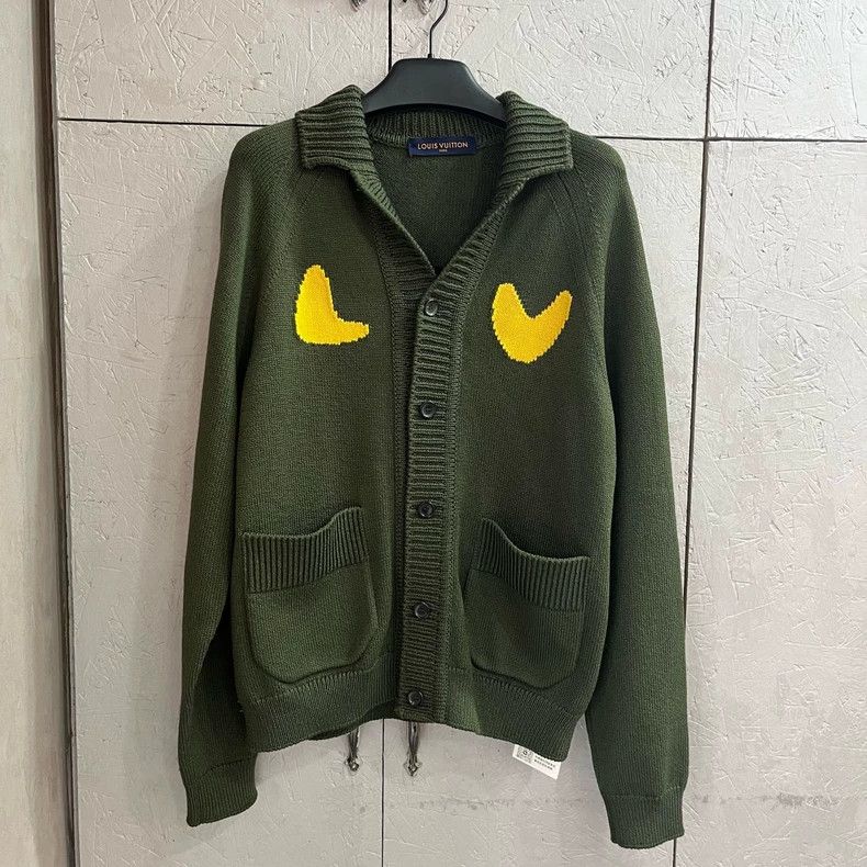 Louis Vuitton LV X NIGO Tiger Wool Green Cardigan XL - dmc Size US XL / EU 56 / 4 - 1 Thumbnail
