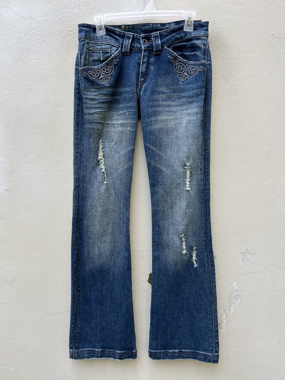 BUFFALO BOBS VTG Buffalo Jeans Japan Distress Denim Stretch Flare Jeans Size US 29 - 6 Thumbnail