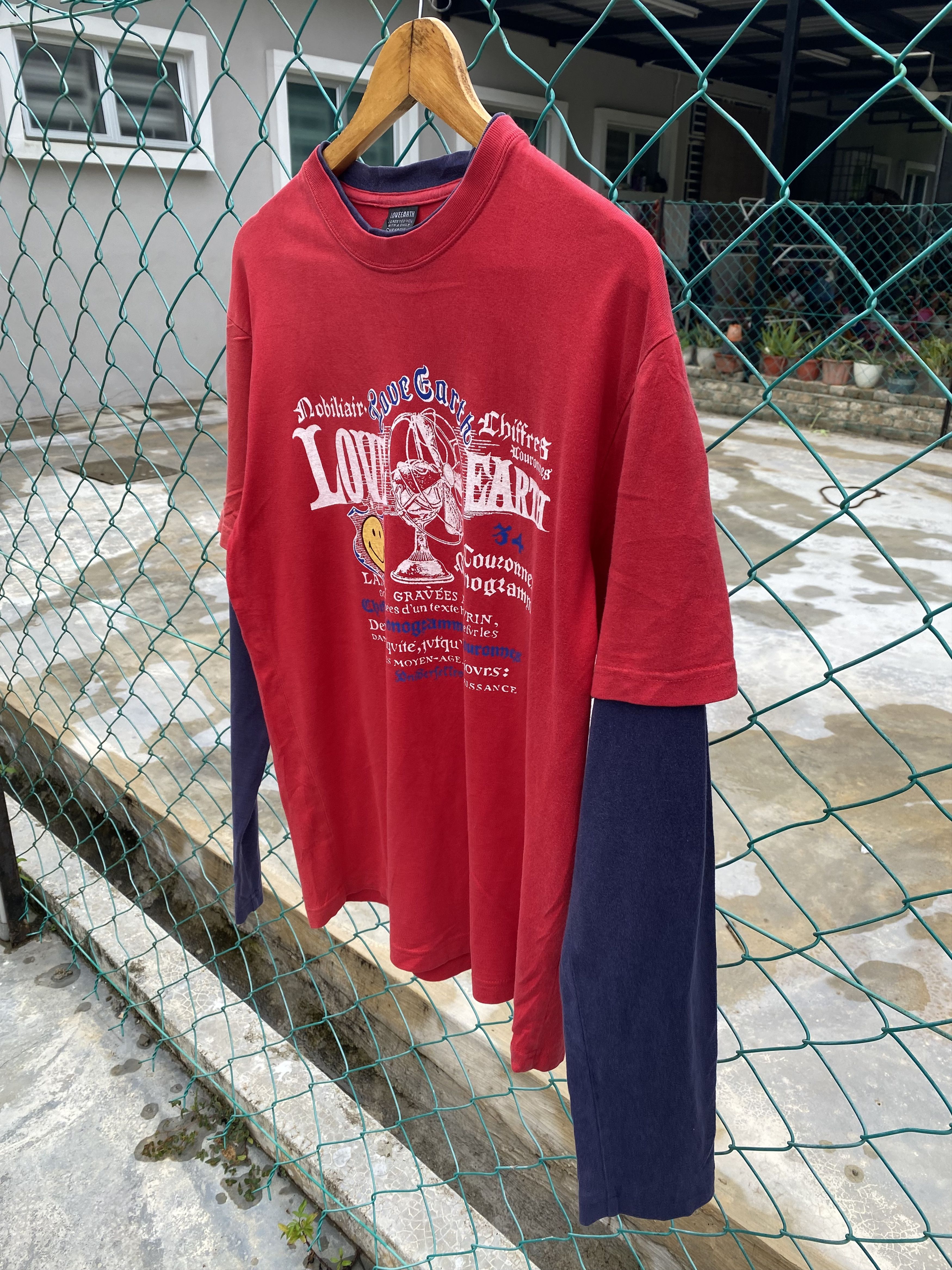 Japanese Brand Love earth double sleeve tshirts Size L / US 10 / IT 46 - 4 Thumbnail