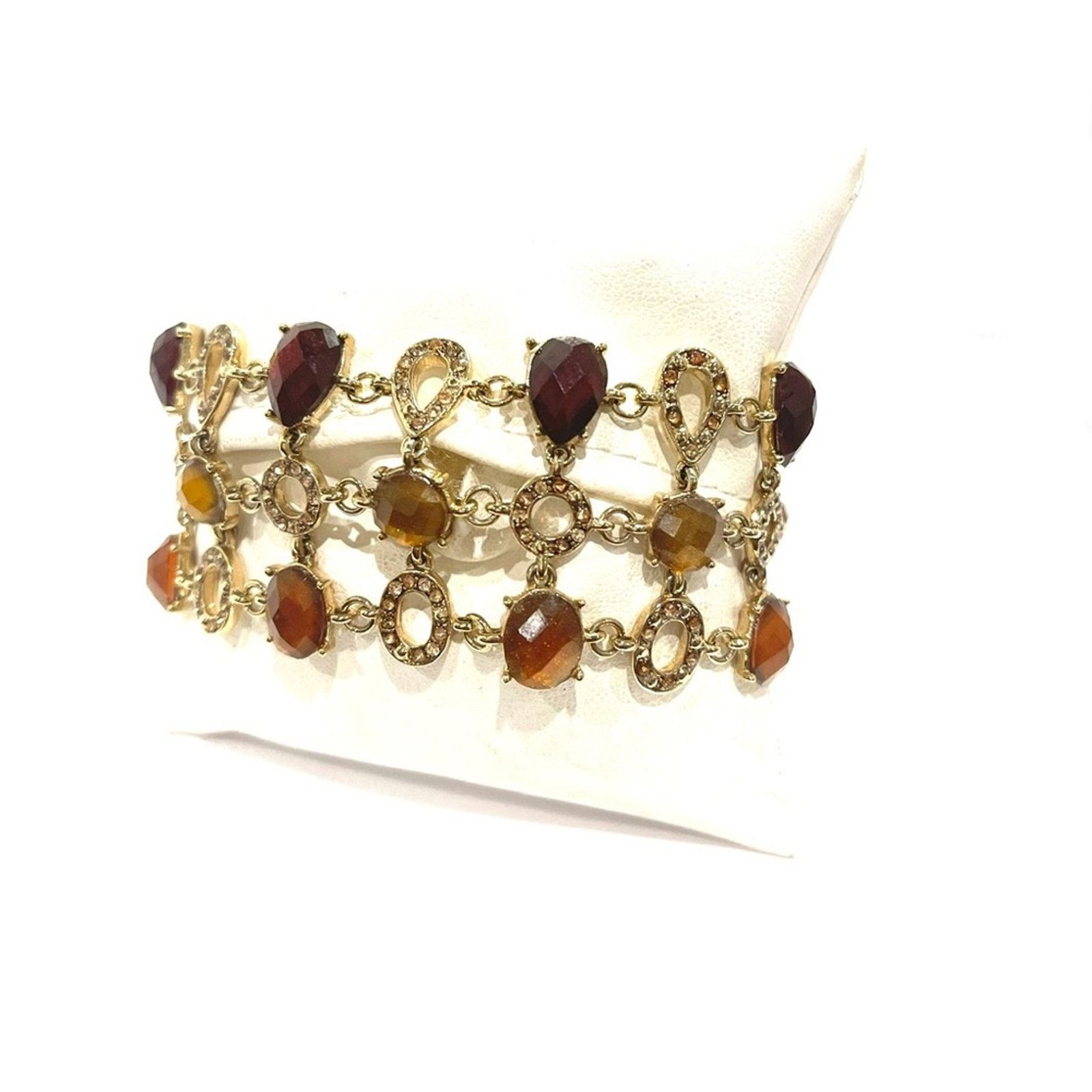 Liz Claiborne LIZ CLAIBORNE Vintage Amber Multi Strand Toggle Bracelet Size ONE SIZE - 5 Thumbnail