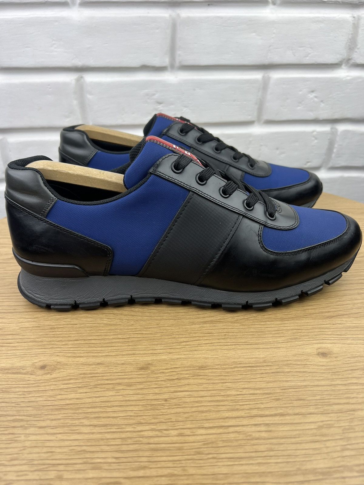 Prada PRADA Sneakers Low-Top Leather Nylon Shoes Red Tab Men’s Size US 11 / EU 44 - 9 Thumbnail