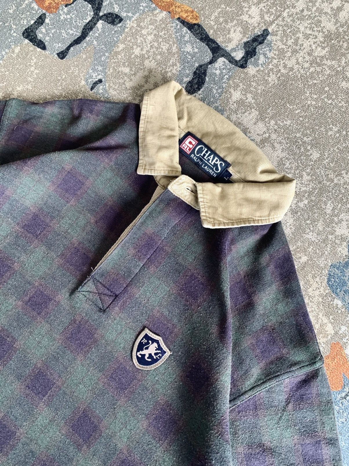 Chaps Ralph Lauren Vintage Chaps Ralph Lauren Check Corduroy Rugby Shirt Size US L / EU 52-54 / 3 - 2 Thumbnail