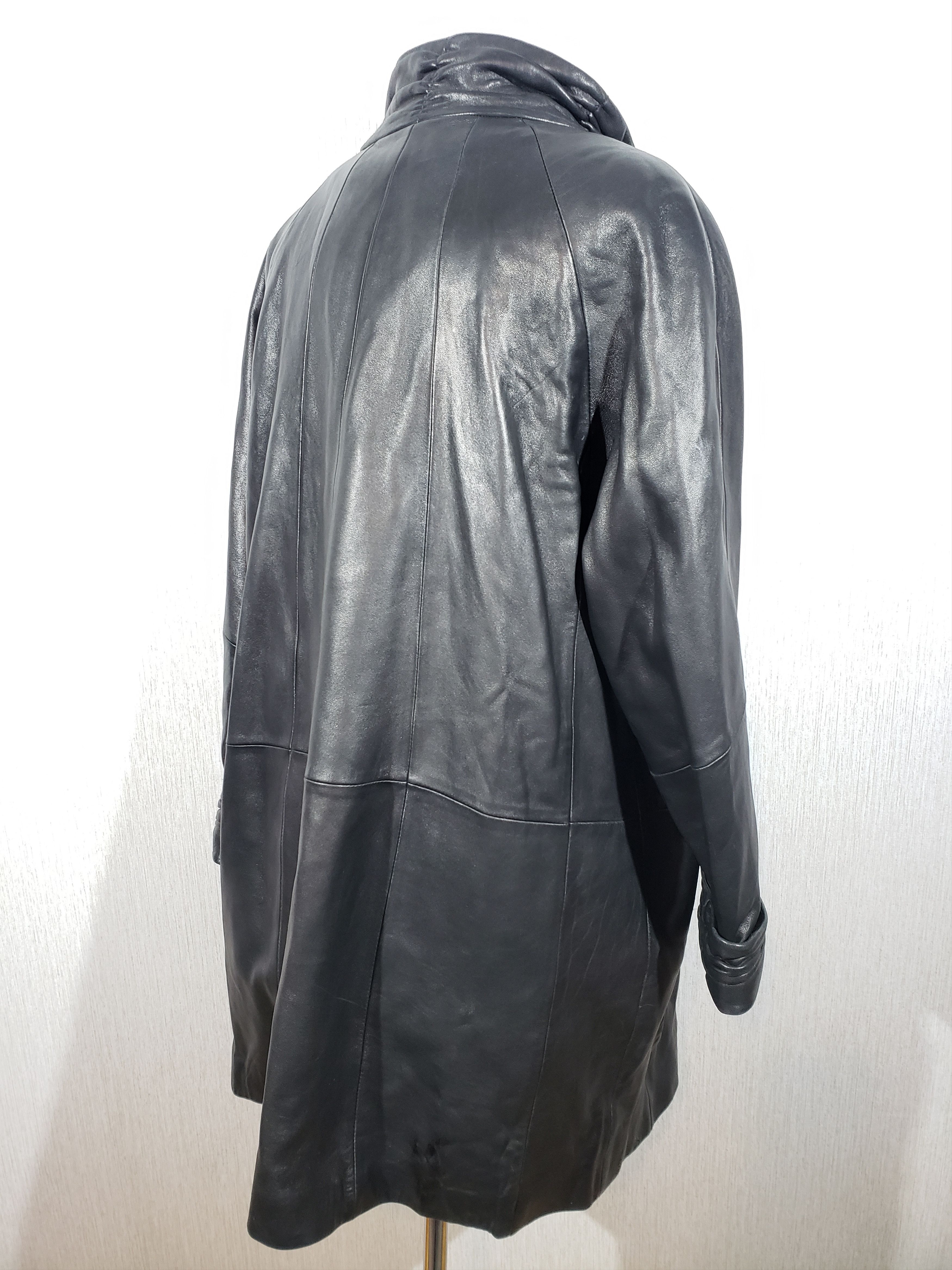 Other Elegant black women's jacket made of genuine leather. Size 3XL / US 20-22 - 6 Thumbnail