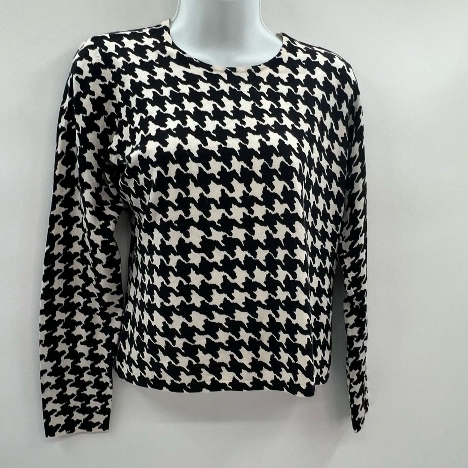 & Other Stories Talbots Houndstooth Jacquard Top – Size 8 (Pre-Owned) Size M / US 6-8 / IT 42-44 - 5 Thumbnail