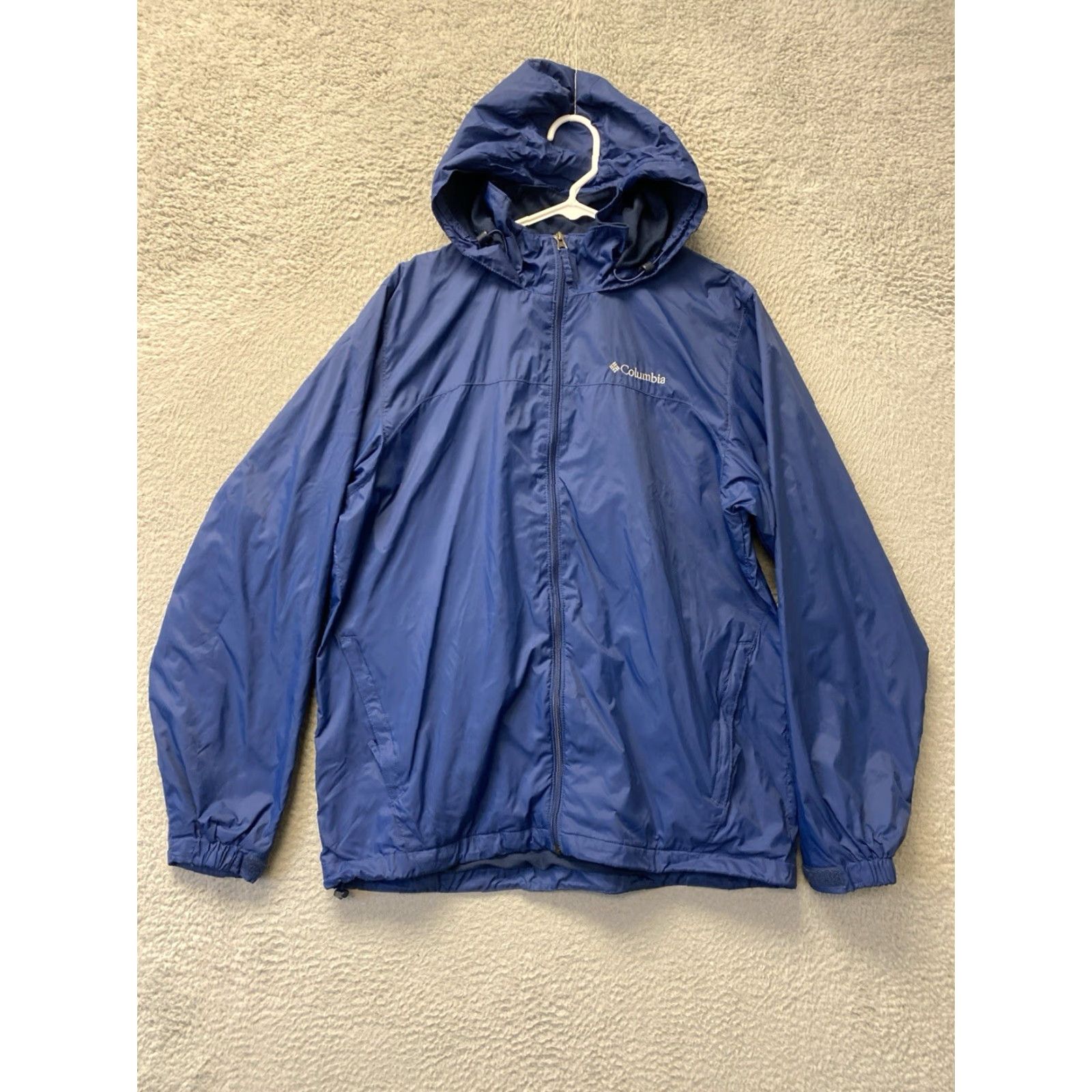 Vintage Columbia Jacket Men Lined Polyester Nylon Hooded Full Zip Blue Regular M / 30-77 Jacket Rain Coat / Njohn? Size US M / EU 48-50 / 2 - 2 Thumbnail