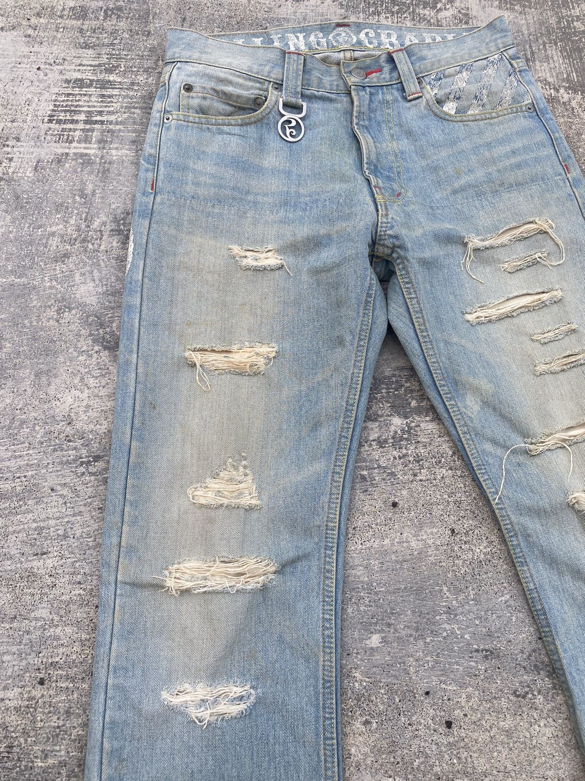 Japanese Brand JAPAN ROLLING CRADLE DISTRESSED PUNK MUD TORNADO Size US 28 / EU 44 - 4 Thumbnail