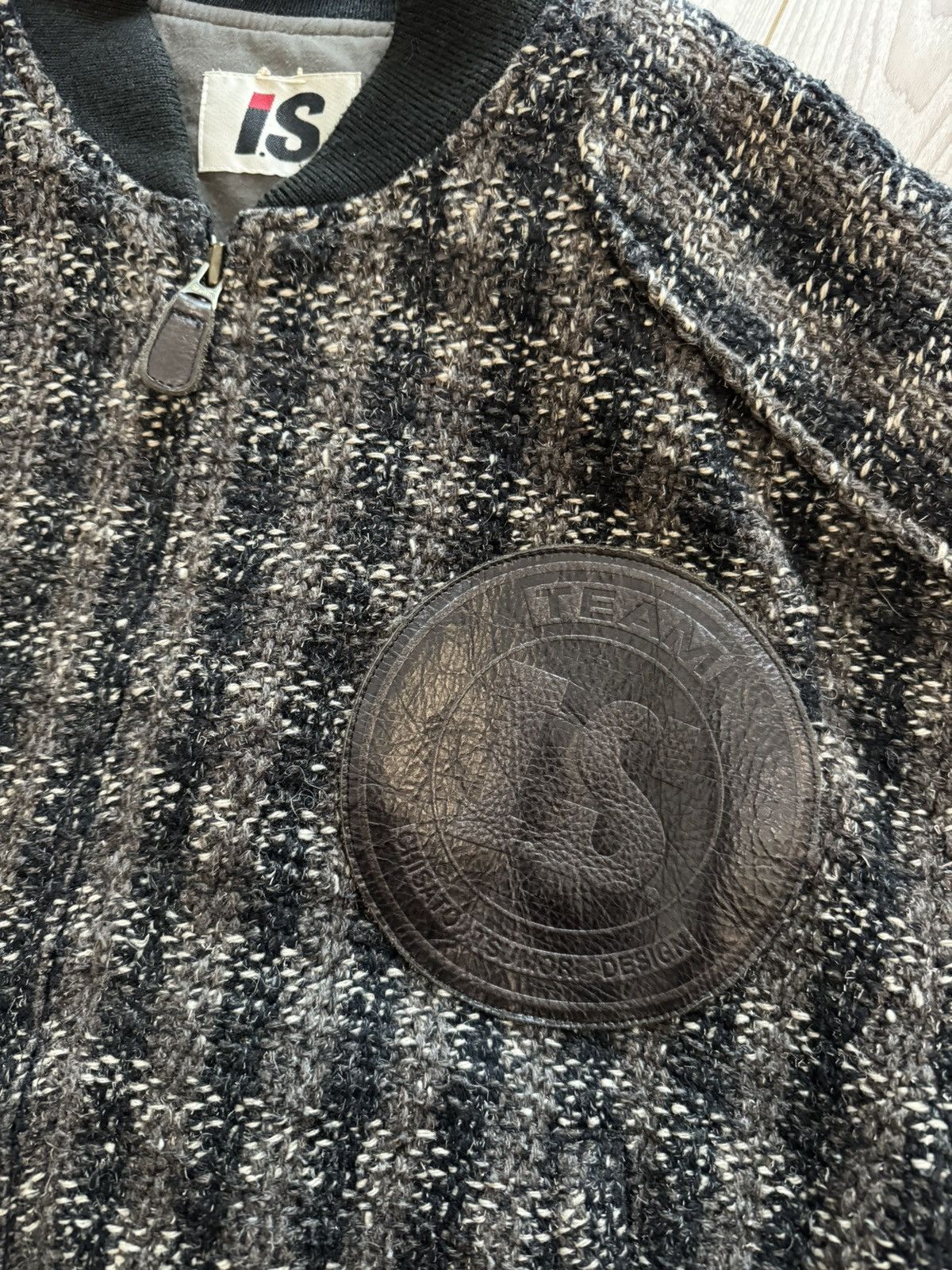 Issey Miyake Issey Miyake x Tsumori Chisato 80s IS TEAM Logo Tweed Jacket Size US M / EU 48-50 / 2 - 12 Thumbnail