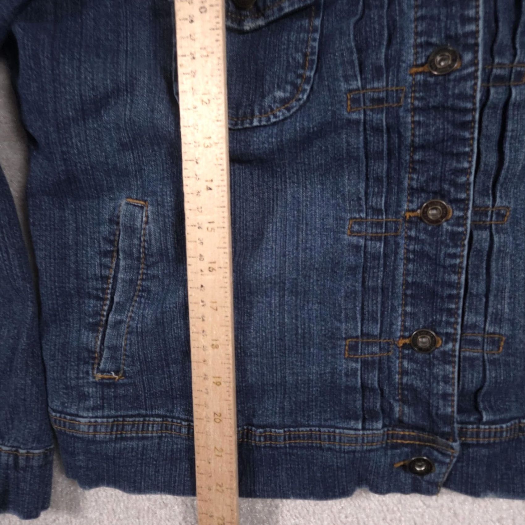Vintage VINTAGE St Johns Bay Jacket Womens XL Blue Denim Jean Button Front Casual Pockets Size 40" / US 18 - 7 Thumbnail