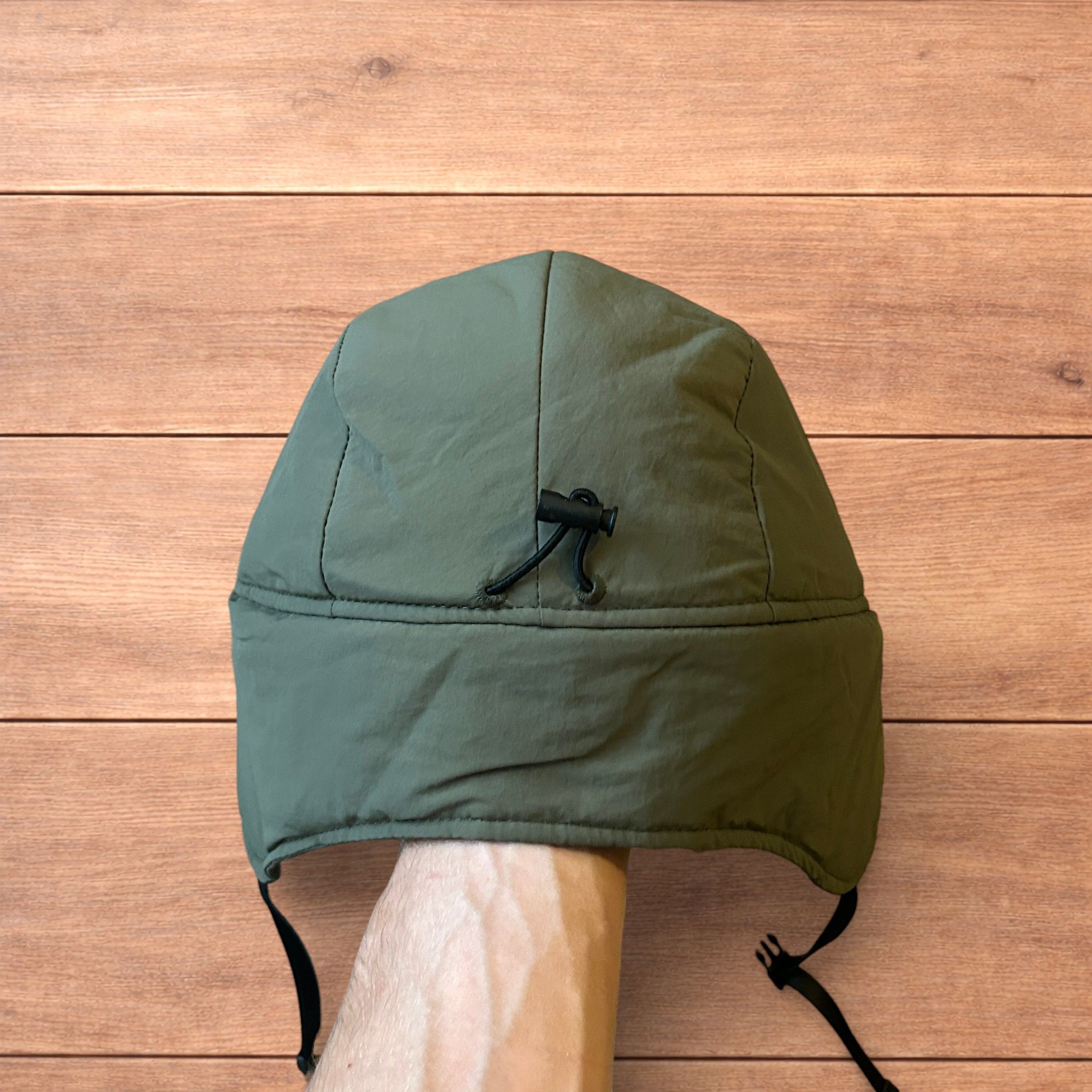 Japanese Brand Insane Russian Trapper Korean padded hat cap in khaki green. Size ONE SIZE - 8 Thumbnail