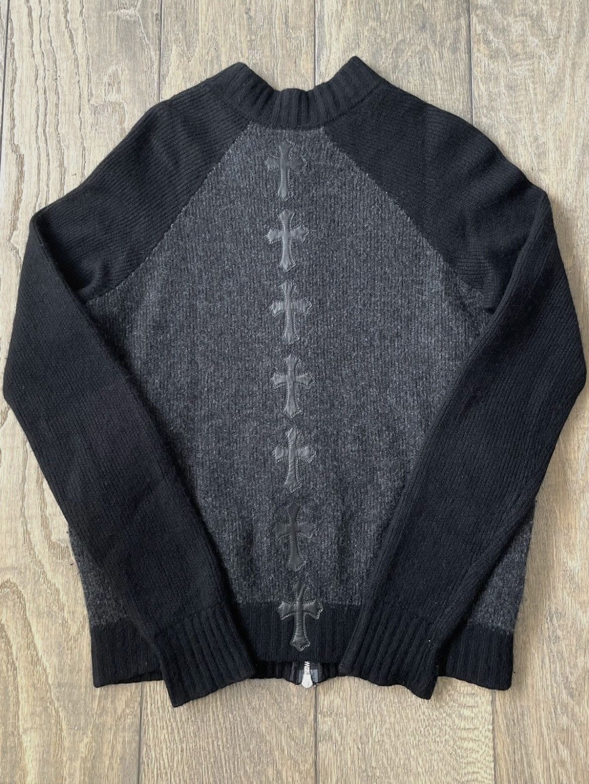 Chrome Hearts Chrome Hearts Cashmere Spine-Cross Patched Zip