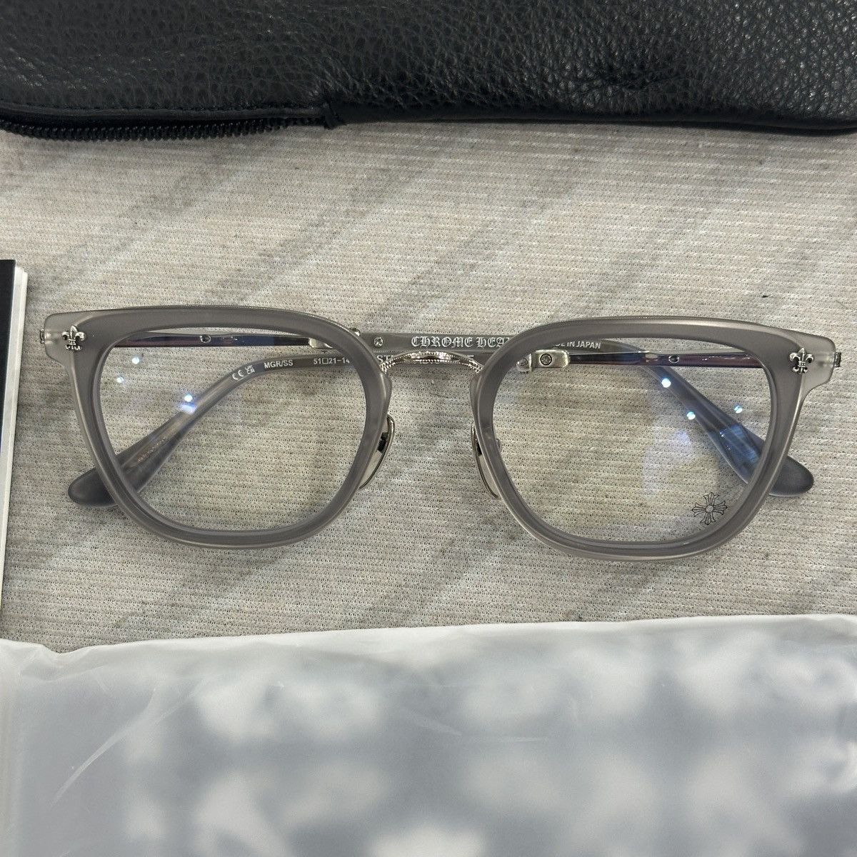 Chrome Hearts CHROME HEARTS STRAPADICTOME MATTE GRAPHITE/SS EYEGLASSES Size ONE SIZE - 3 Thumbnail