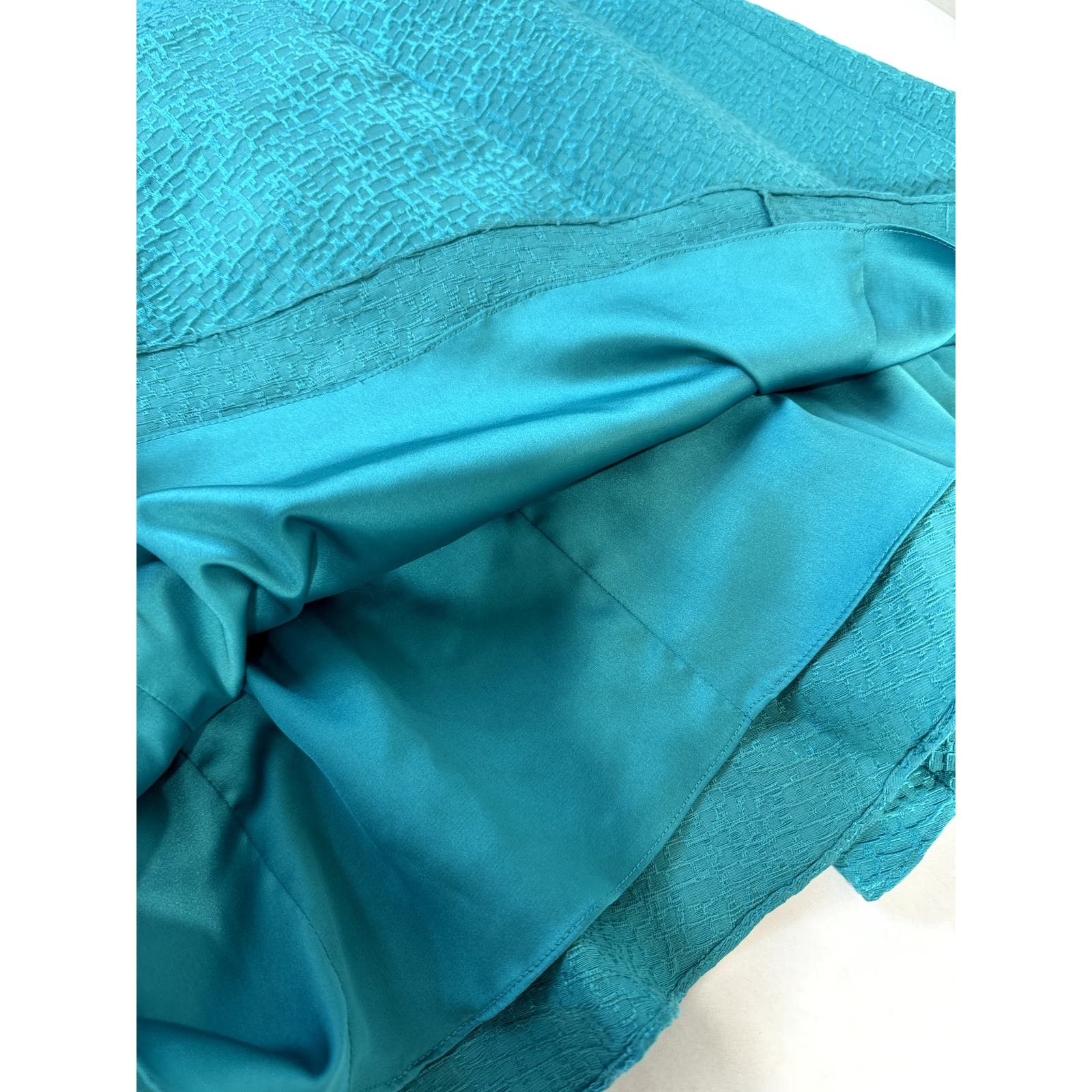 Badgley Mischka Badgley Mischka Teal Formal Dress Bow Silk Blend - Size 6 Size M / US 6-8 / IT 42-44 - 5 Thumbnail