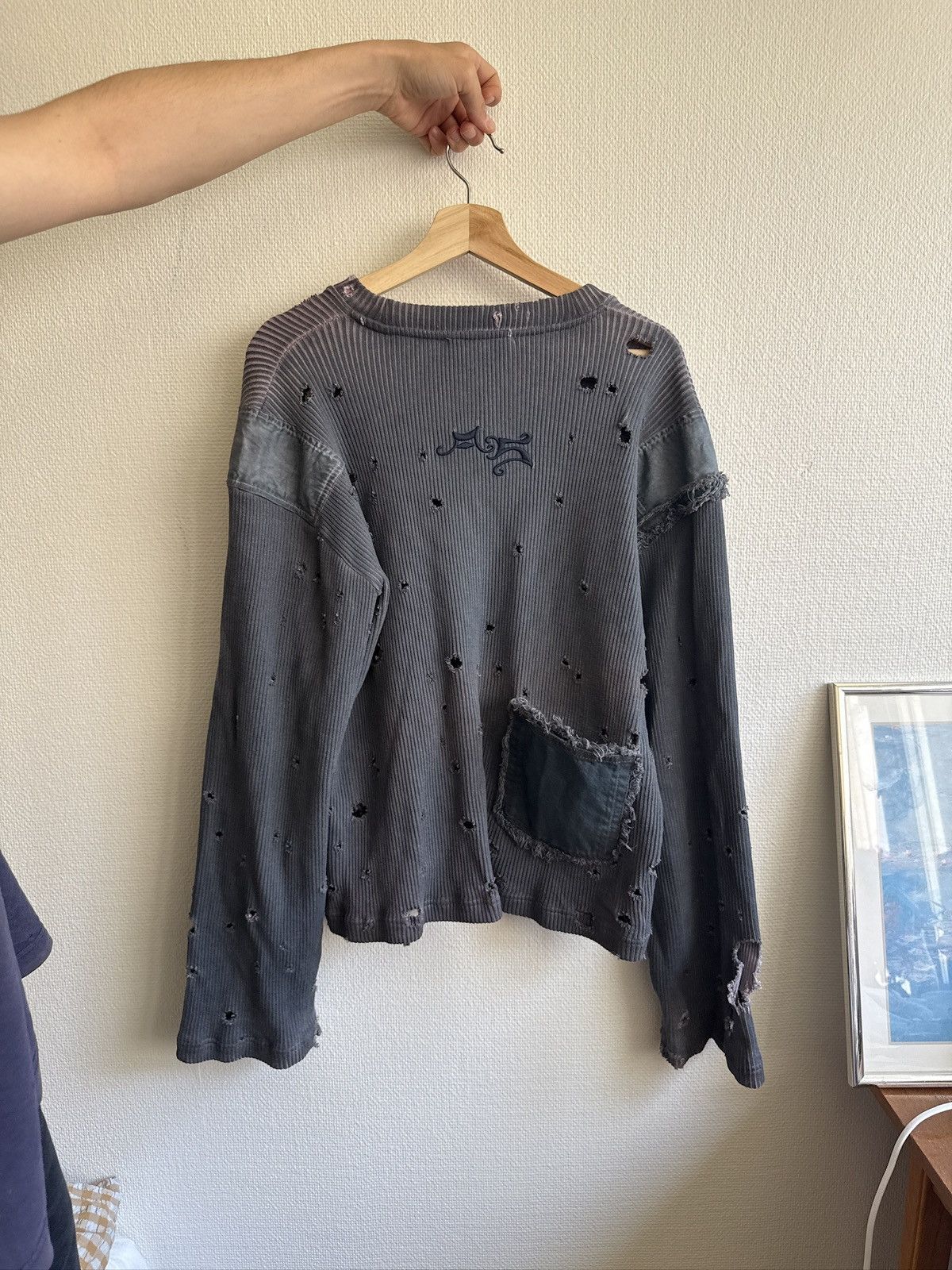 Acne Studios Acne Studios Distressed Military Sweater Size US S / EU 44-46 / 1 - 2 Thumbnail