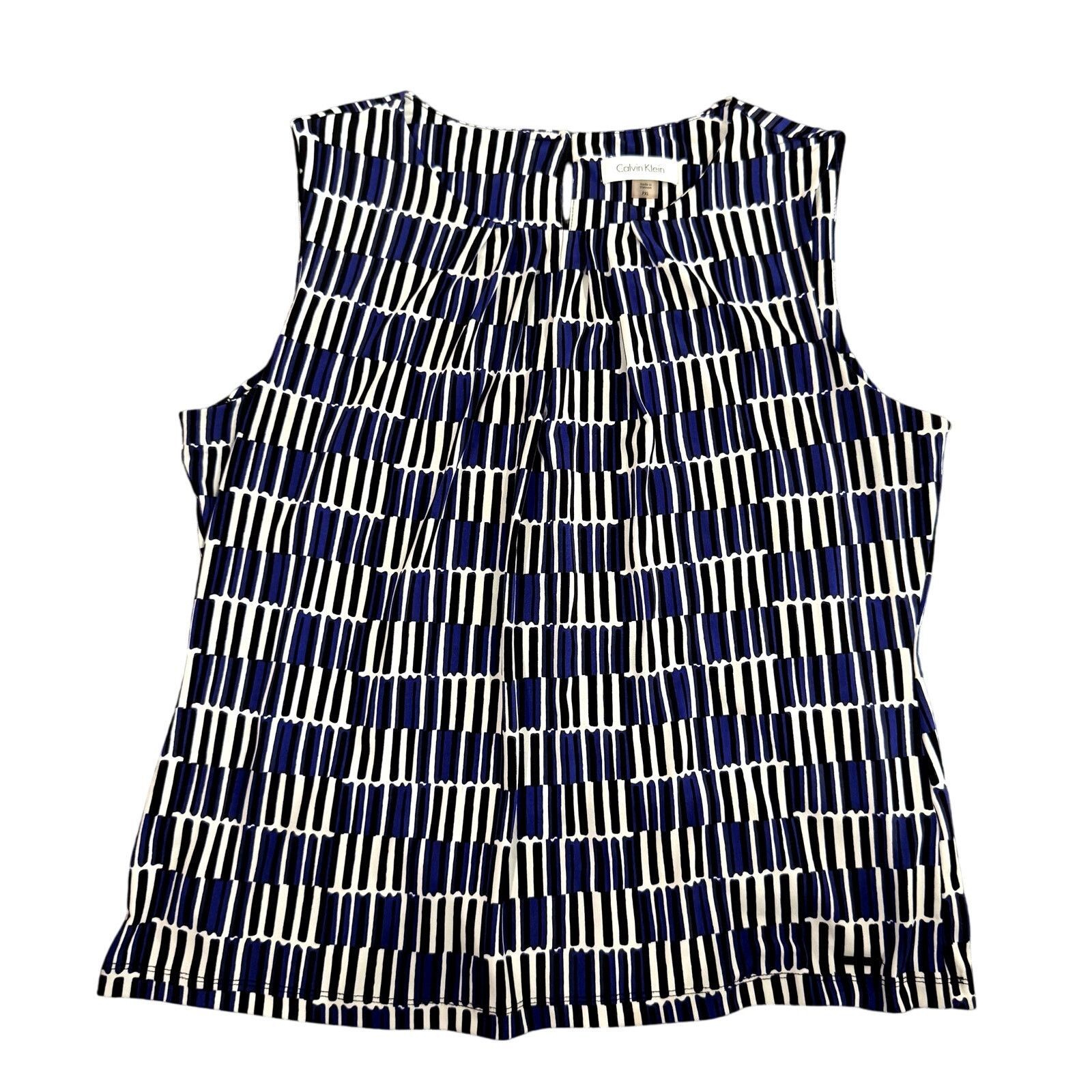 Calvin Klein Calvin Klein Petite Abstract Sleeveless Blouse, Size PXL Size XL / US 12-14 / IT 48-50 - 1 Thumbnail