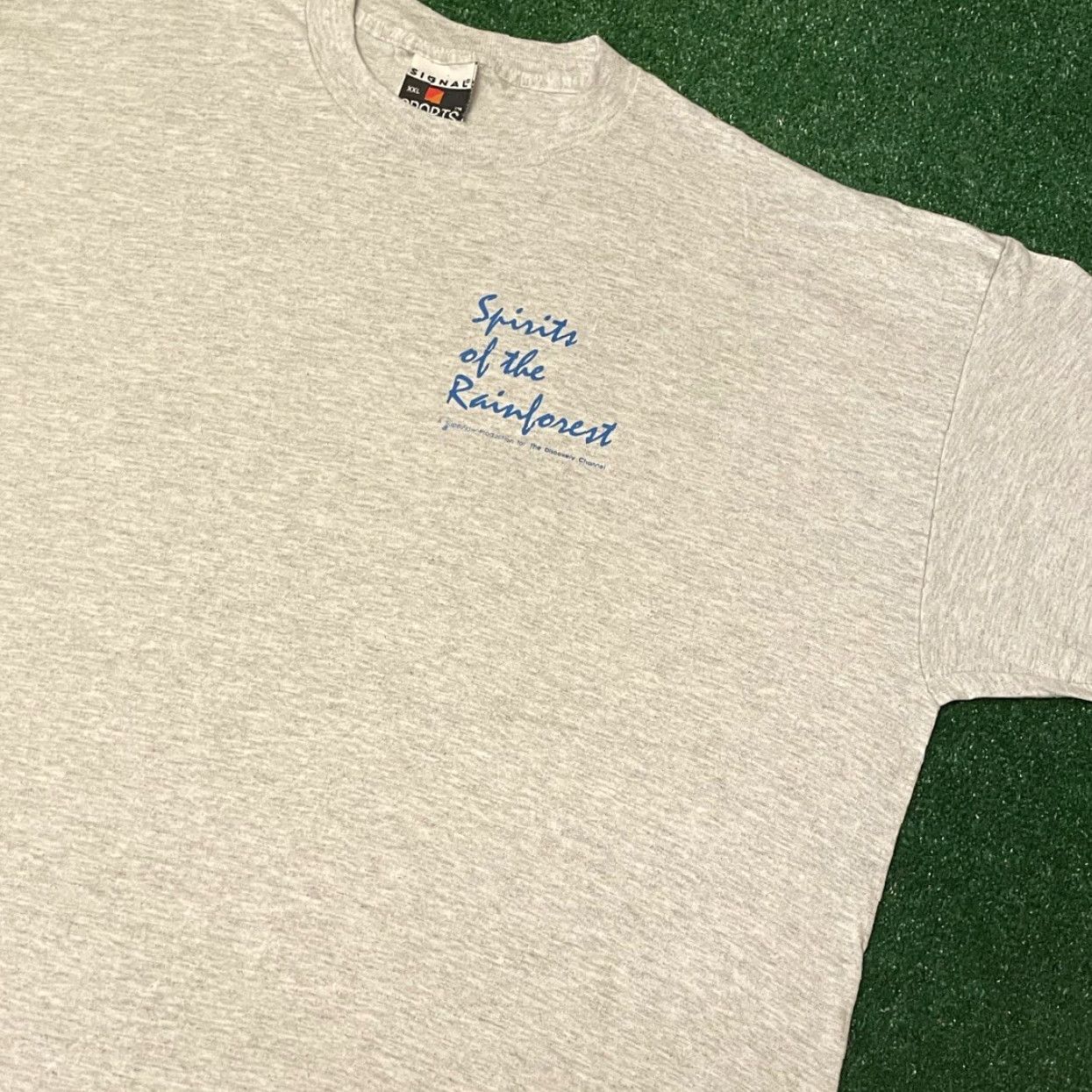 Chanel VINTAGE Spirits Of The Rainforest Discovery Channel TV Promo Shirt 2XL Gray 90s Mens Shirt Size US XXL / EU 58 / 5 - 2 Thumbnail