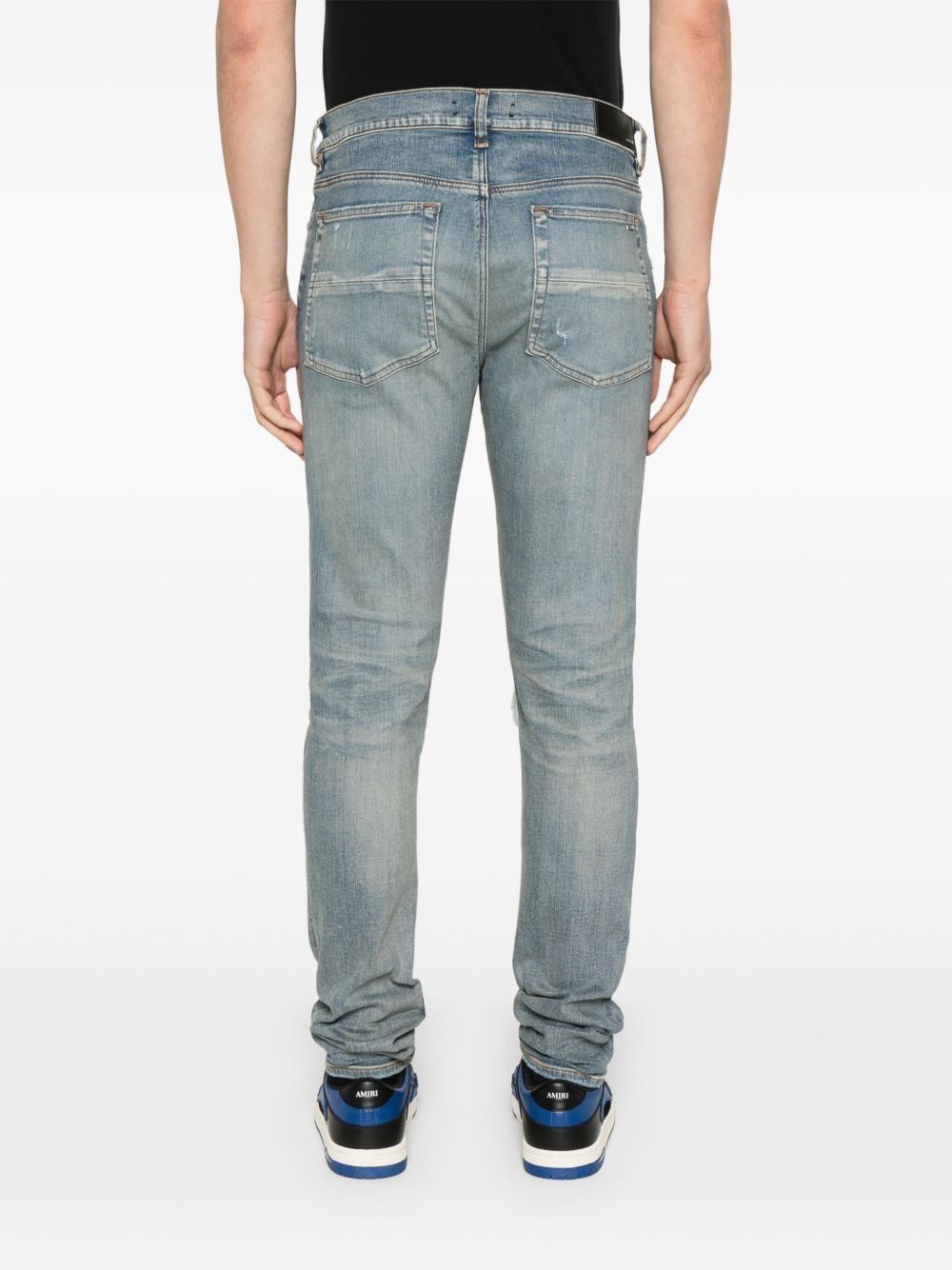 Amiri oc11z0225 Bandana Jacquard Thrasher Jeans in Crafted Indigo Size US 31 - 4 Thumbnail