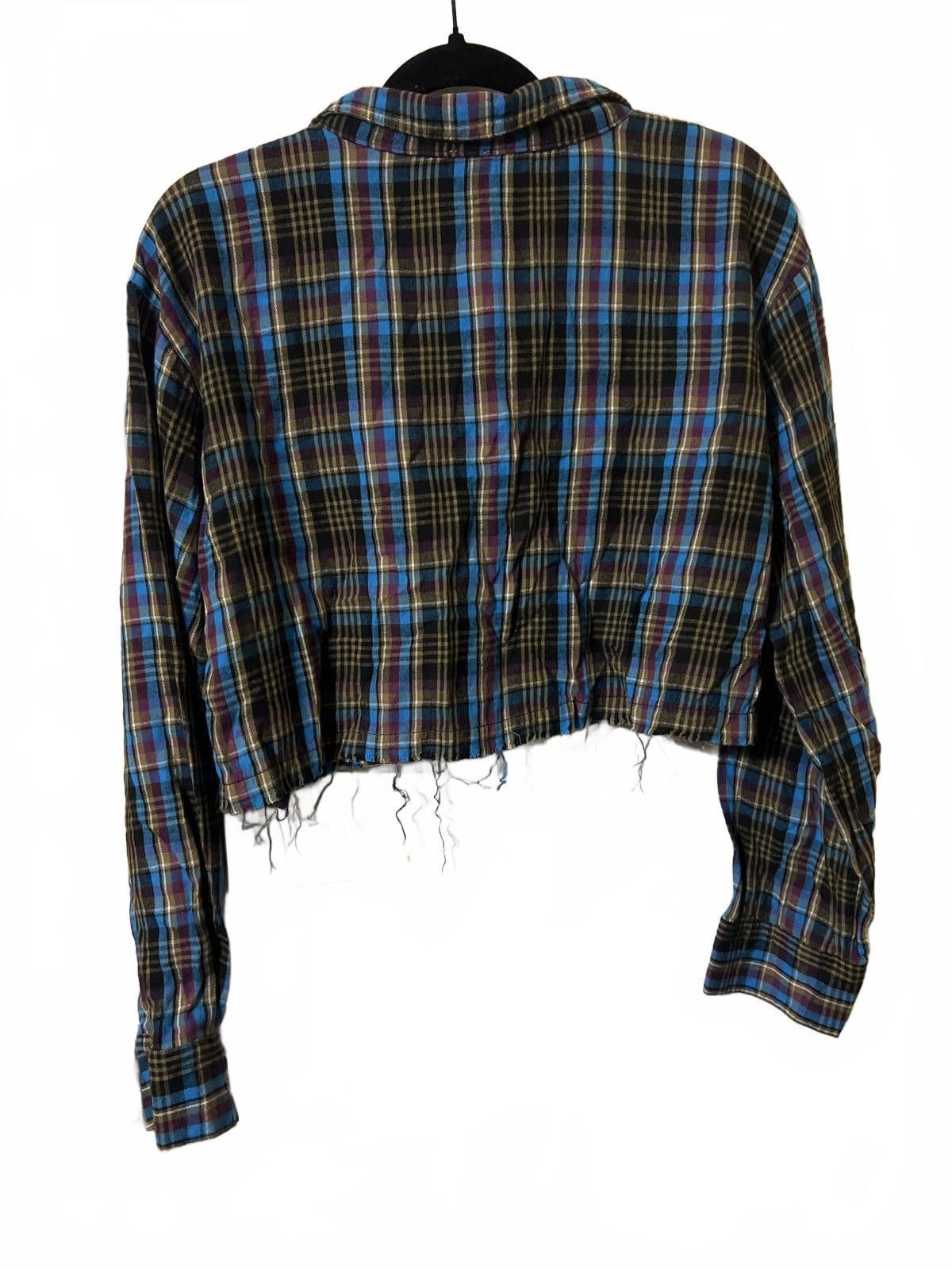 Other Savage X Fenty Cropped Plaid Button-Up Shirt Pocket Patch XL Size XL / US 12-14 / IT 48-50 - 6 Thumbnail