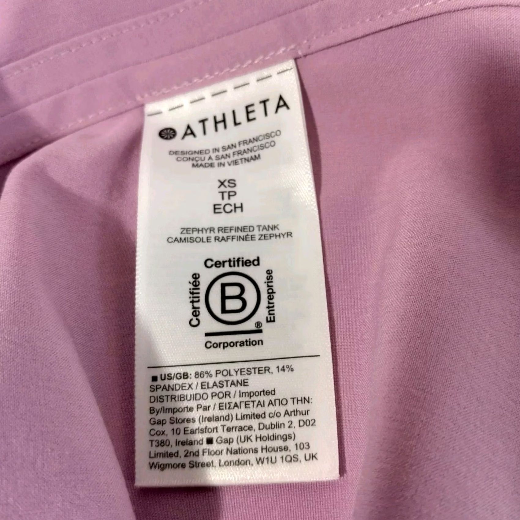 Athleta Athleta Zephyr Refined Tank Top Shirt Women XS Purple Camisole Stretch Sleeveless Round Neck Pullover Wide Strap Size XS / US 0-2 / IT 36-38 - 7 Thumbnail