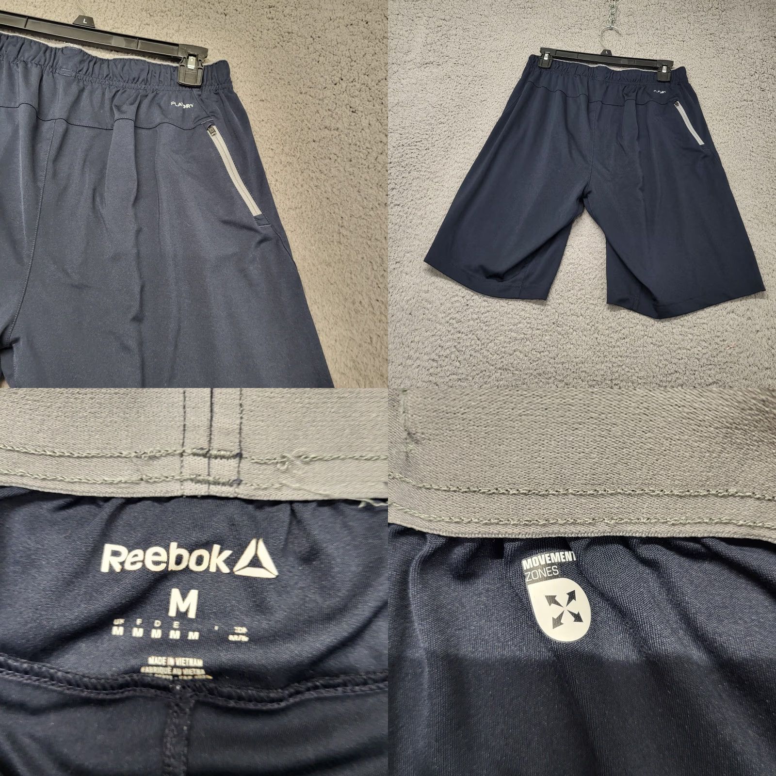 Reebok Reebok Shorts Men Size Medium Regular Navy Blue Play Dry Basketball Sports Activewear Shorts Size US 31 - 8 Thumbnail