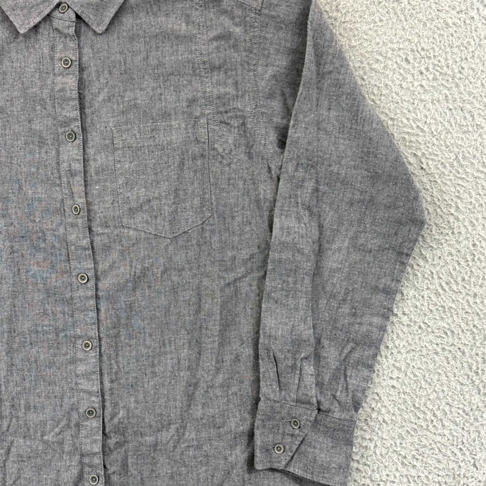 Prana Prana Shirt Women M Gray Long Sleeve Button Pocket Oversize Loose Roll Tab Shirt Women M Gray Oversized Pocket Button-Up Size M / US 6-8 / IT 42-44 - 6 Thumbnail