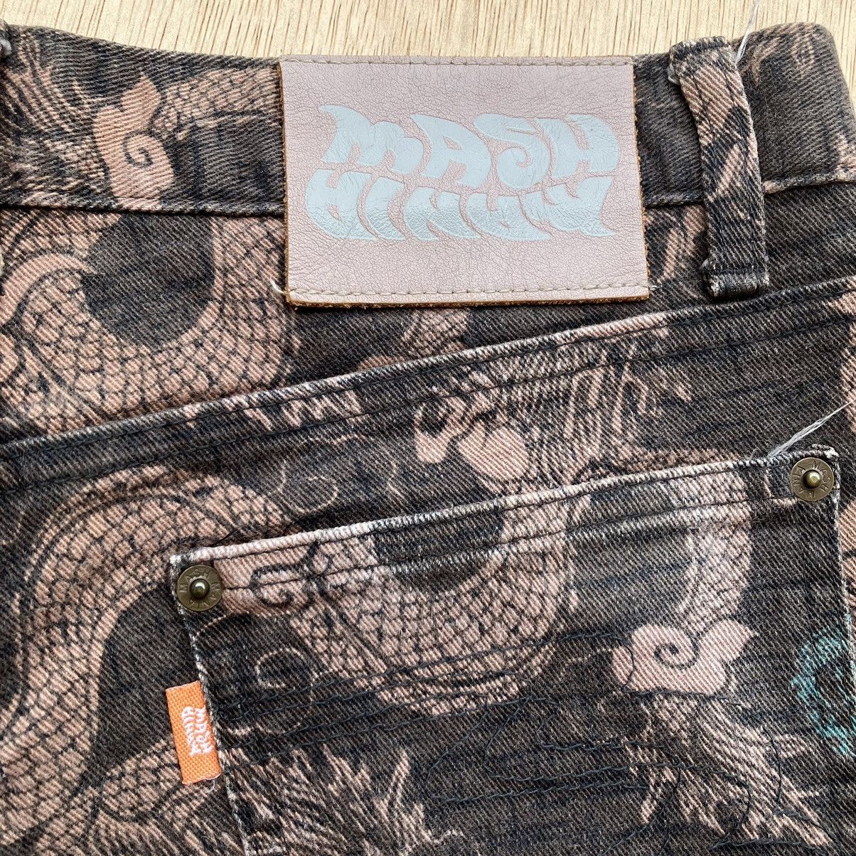 Japanese Brand × Vintage MASH MANIA DRAGON ALL OVER PRINT FLARE Size US 31 - 6 Thumbnail