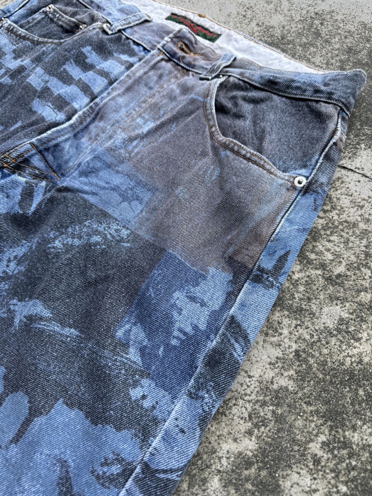 Katharine Hamnett London RARE Design🔥Vintage Katharine Hammett printed denim jeans Size US 31 - 10 Thumbnail
